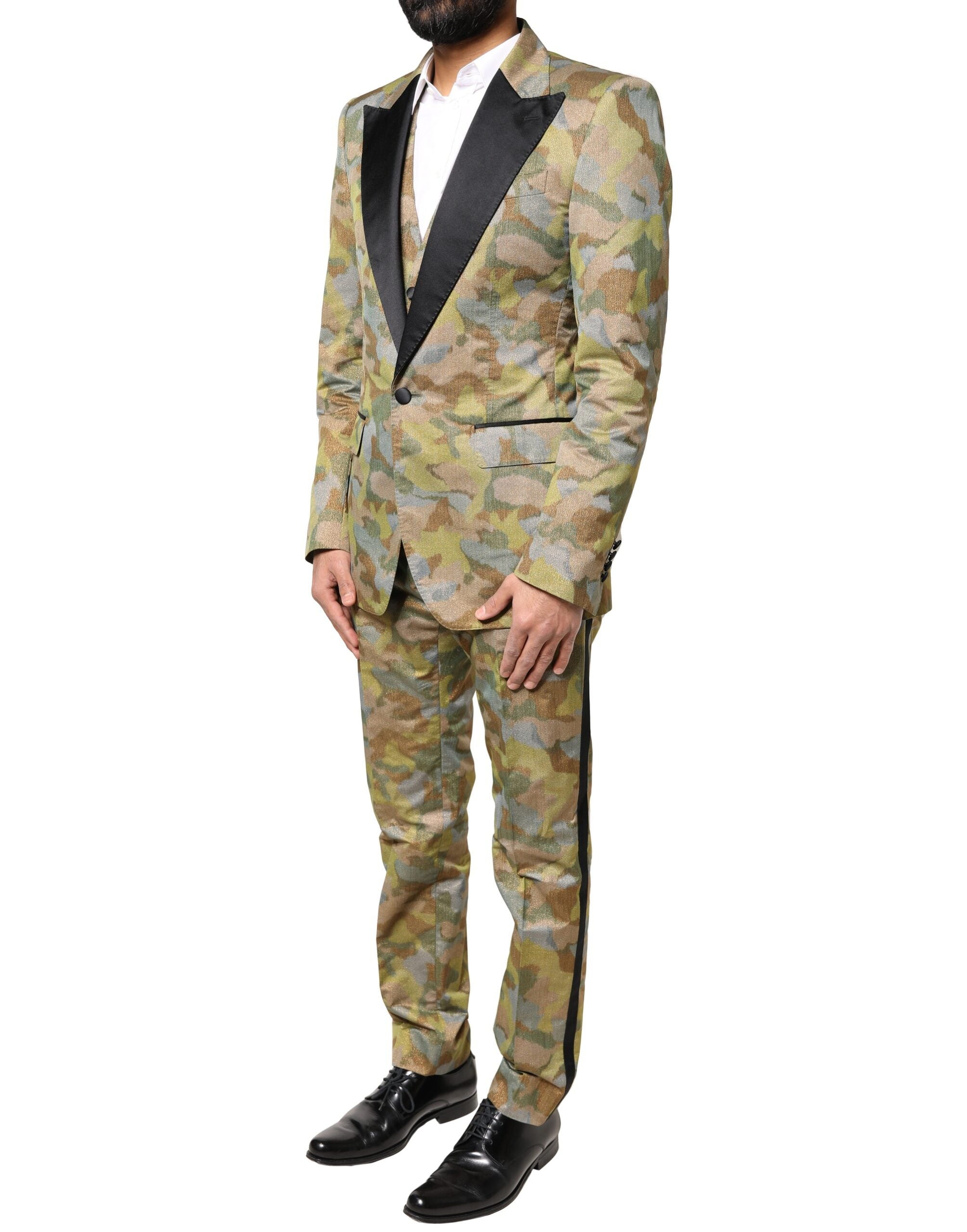 Dolce &amp; Gabbana 3-teiliger mehrfarbiger Camouflage-Anzug „SICILIA“.