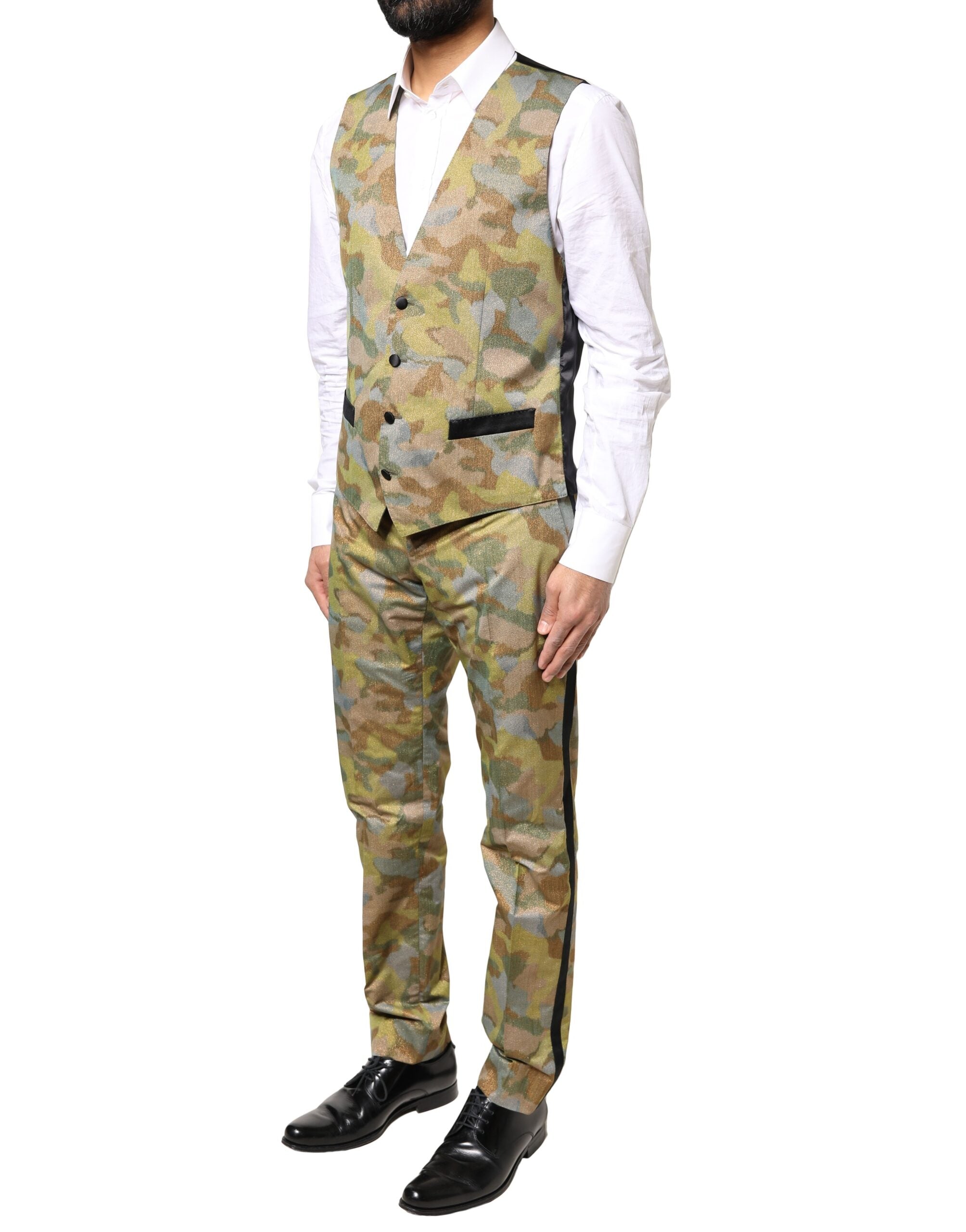 Dolce &amp; Gabbana 3-teiliger mehrfarbiger Camouflage-Anzug „SICILIA“.