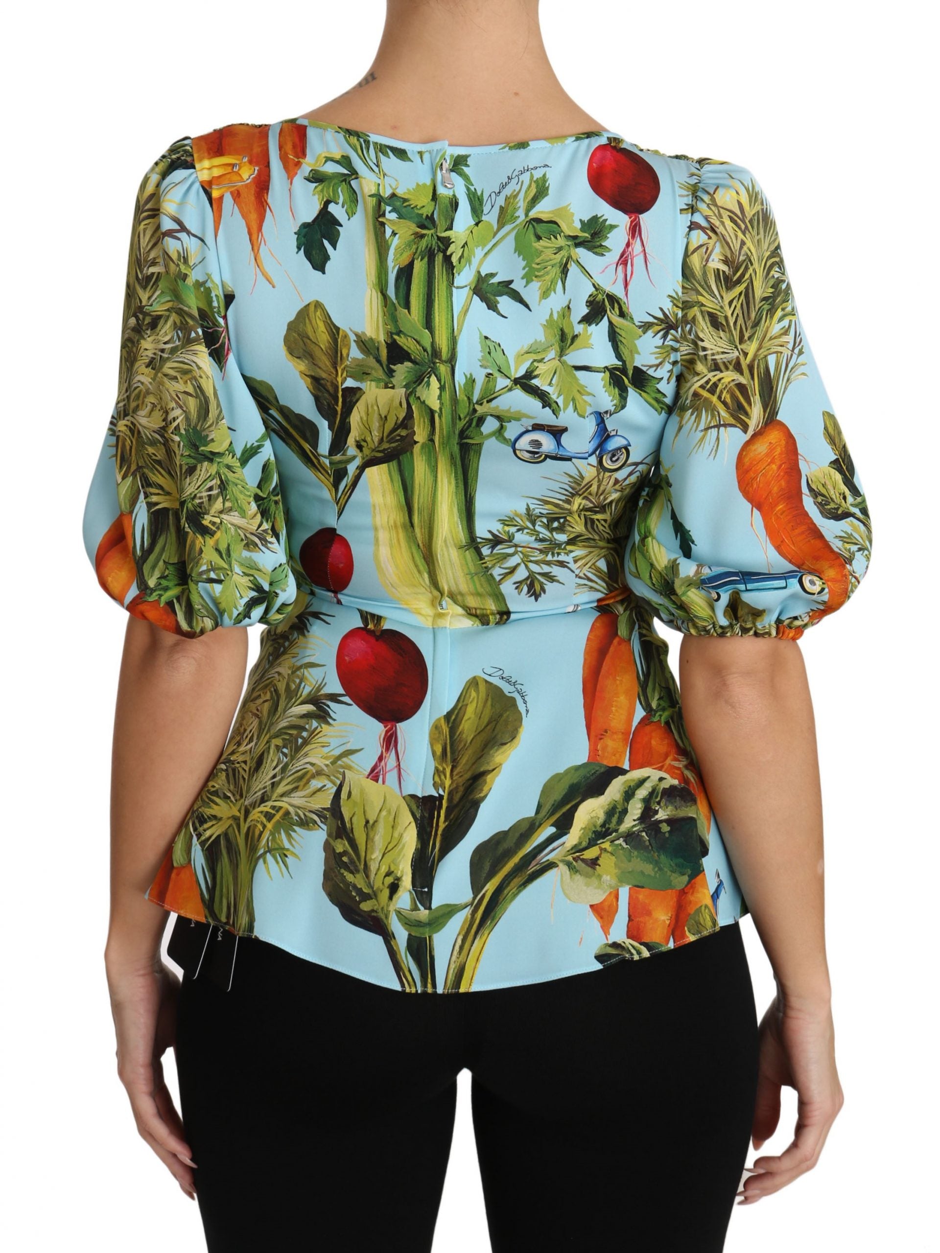 Bluză de mătase cu imprimeu vegetal Dolce &amp; Gabbana Extravaganza