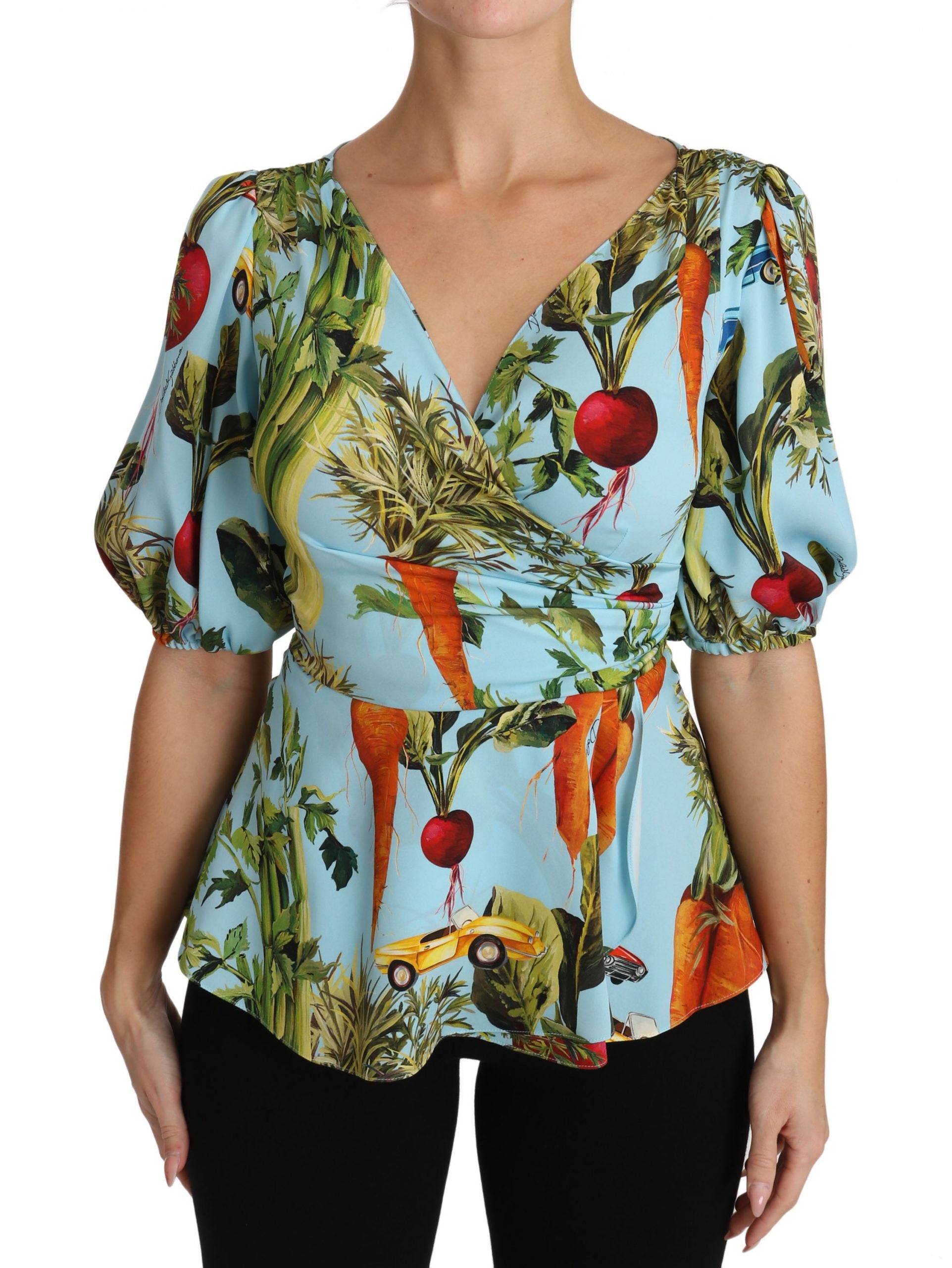 Bluză de mătase cu imprimeu vegetal Dolce &amp; Gabbana Extravaganza