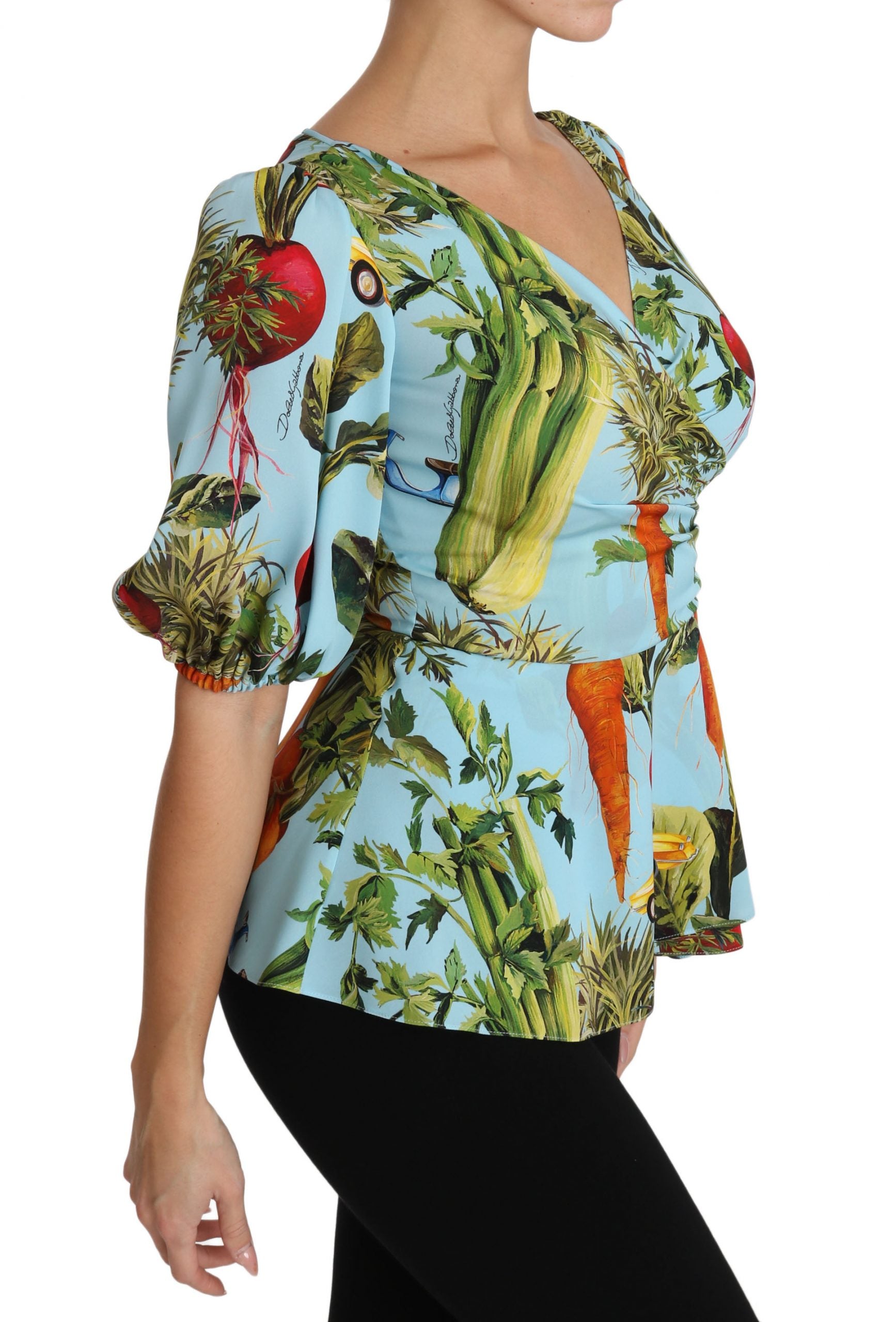 Bluză de mătase cu imprimeu vegetal Dolce &amp; Gabbana Extravaganza