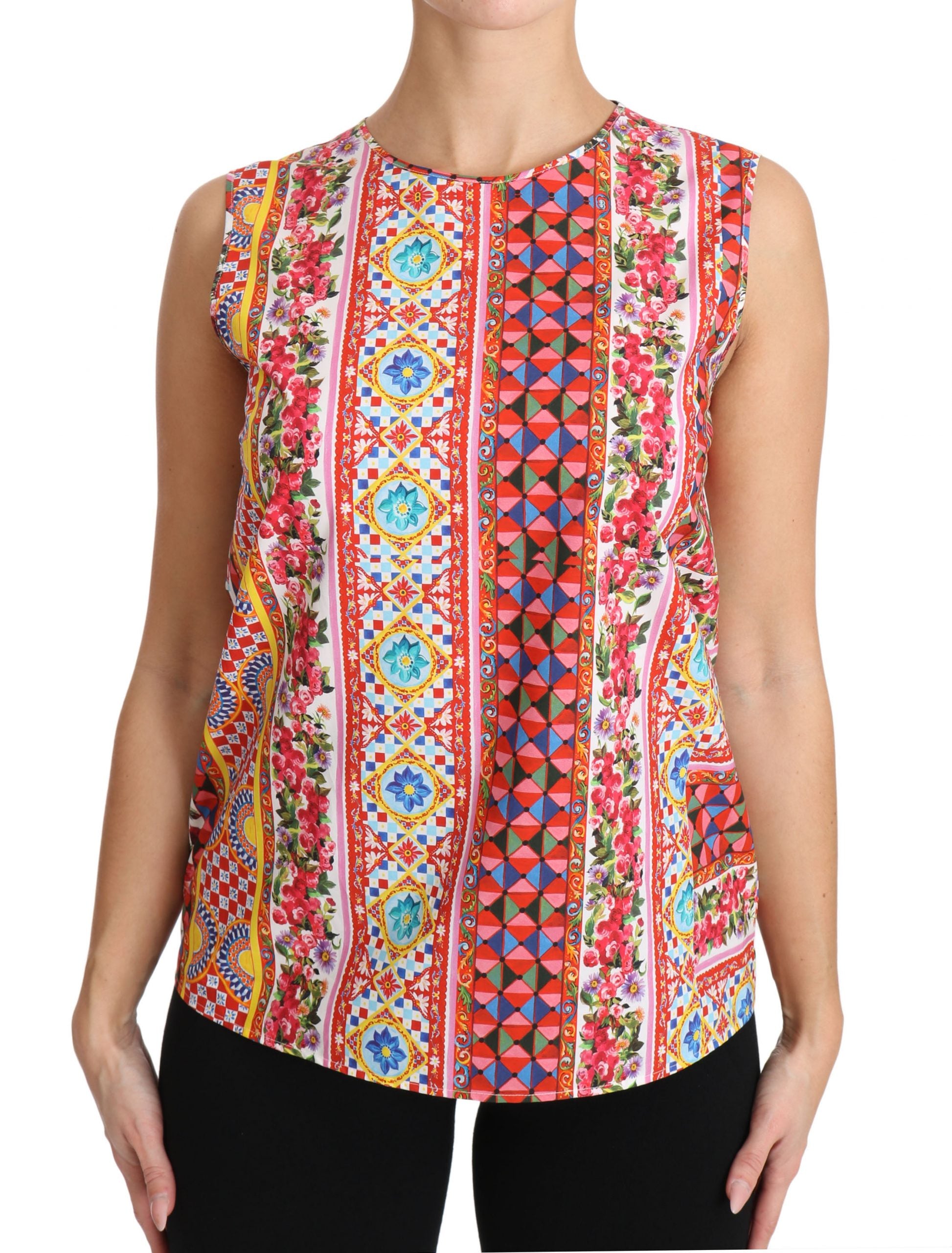 Tricou din bumbac pur cu imprimeu Carretto Dolce &amp; Gabbana