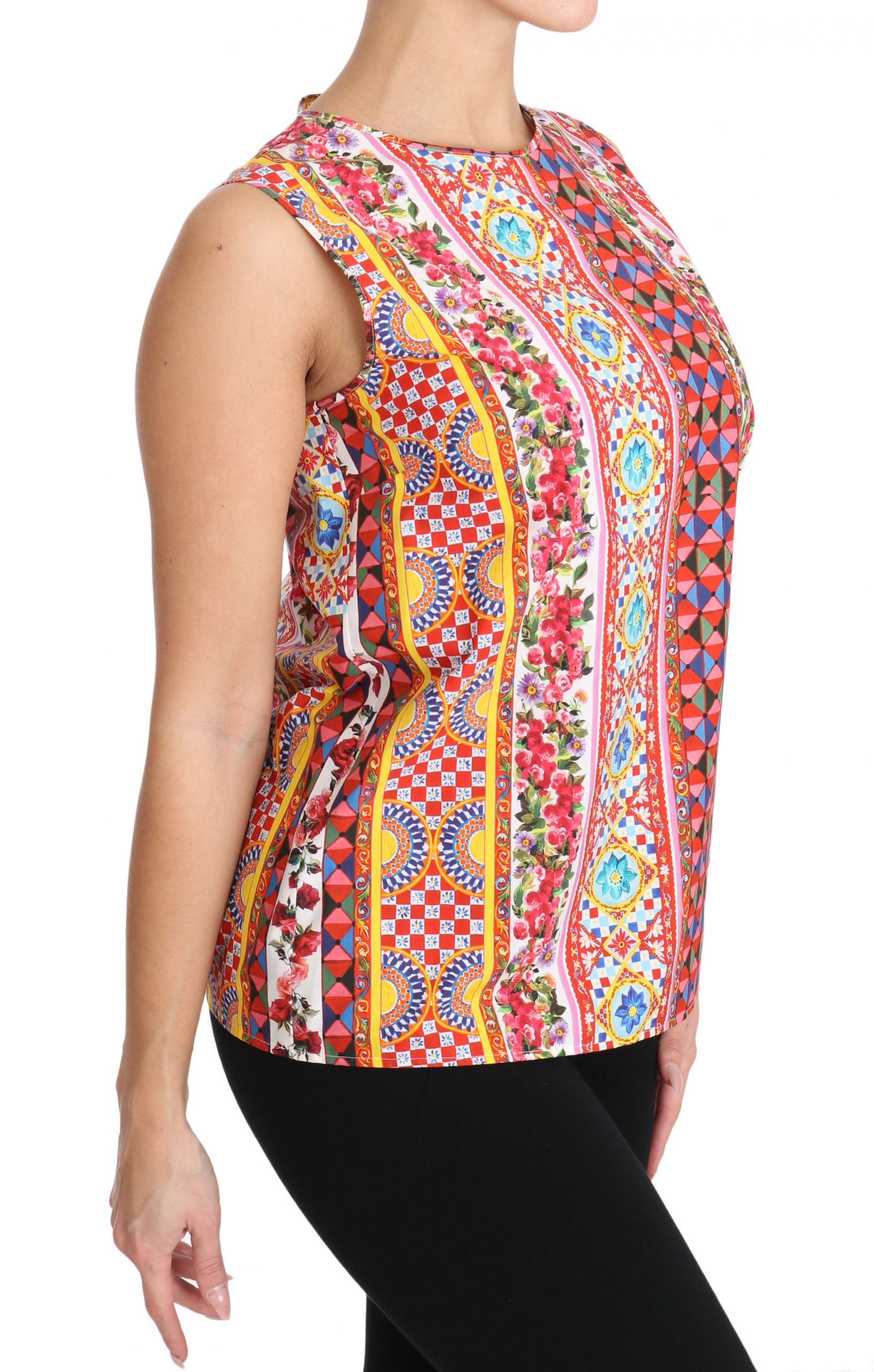 Tricou din bumbac pur cu imprimeu Carretto Dolce &amp; Gabbana