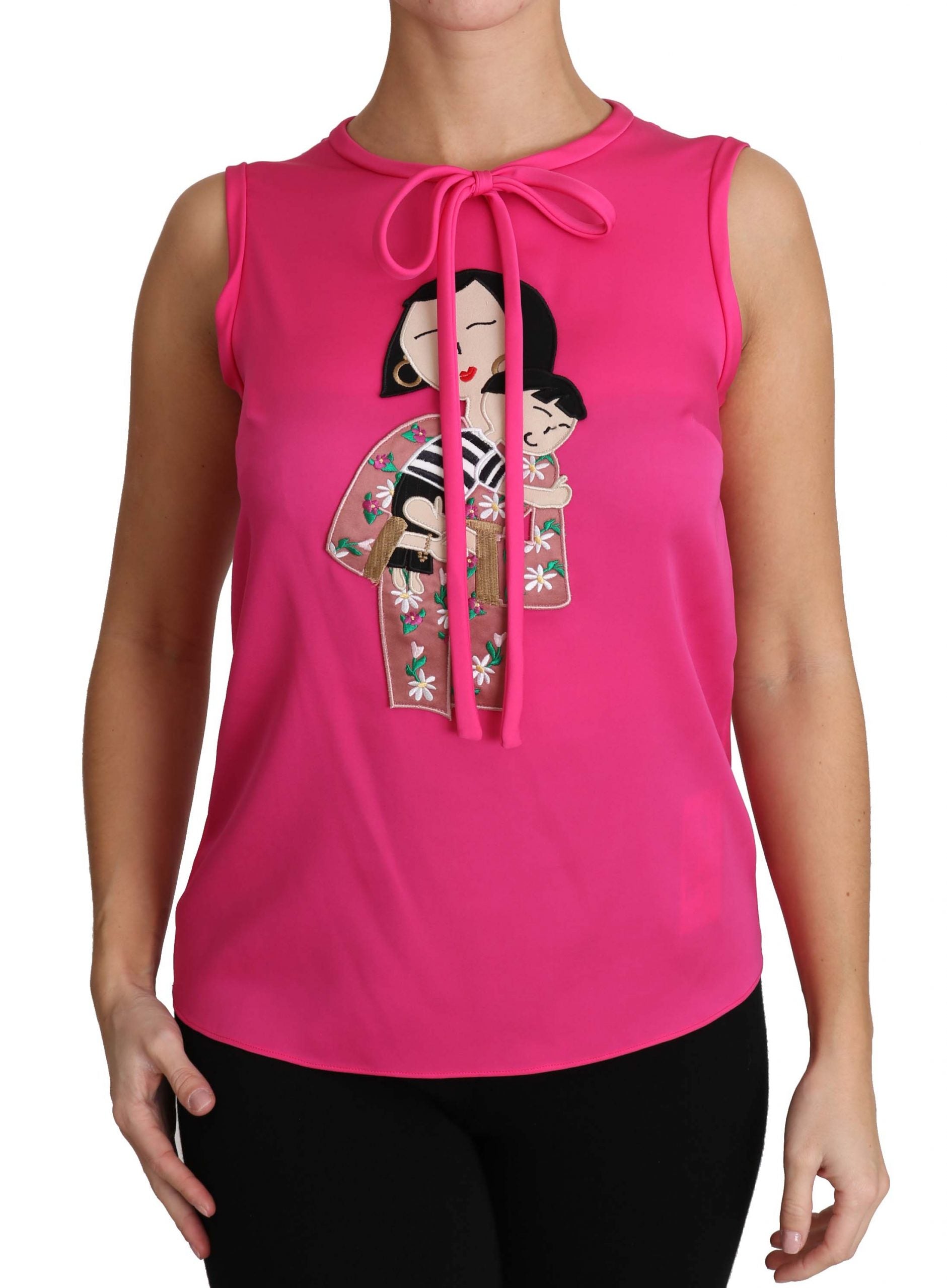 Dolce &amp; Gabbana Tricou elegant roz din mătase pentru familie