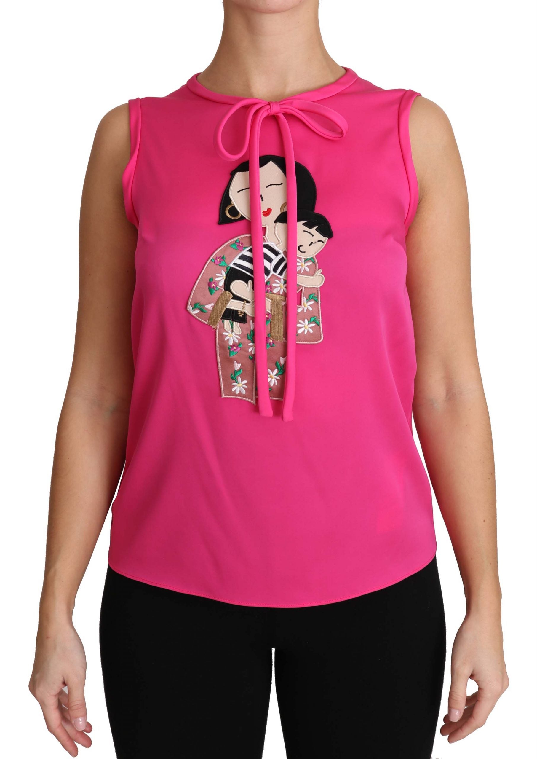Dolce &amp; Gabbana Tricou elegant roz din mătase pentru familie