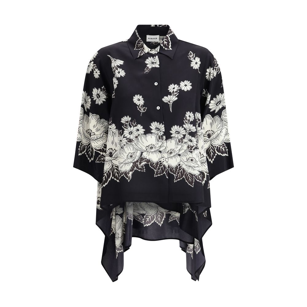 PAROSH Asymmetrisches Hemd mit Blumendruck