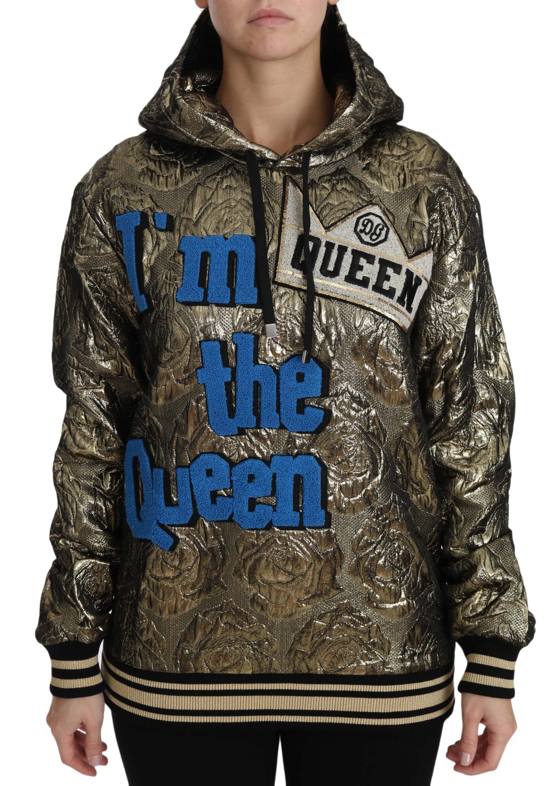 Dolce &amp; Gabbana Im The Queen Mehrfarbiges Kapuzenpullover-Sweatshirt