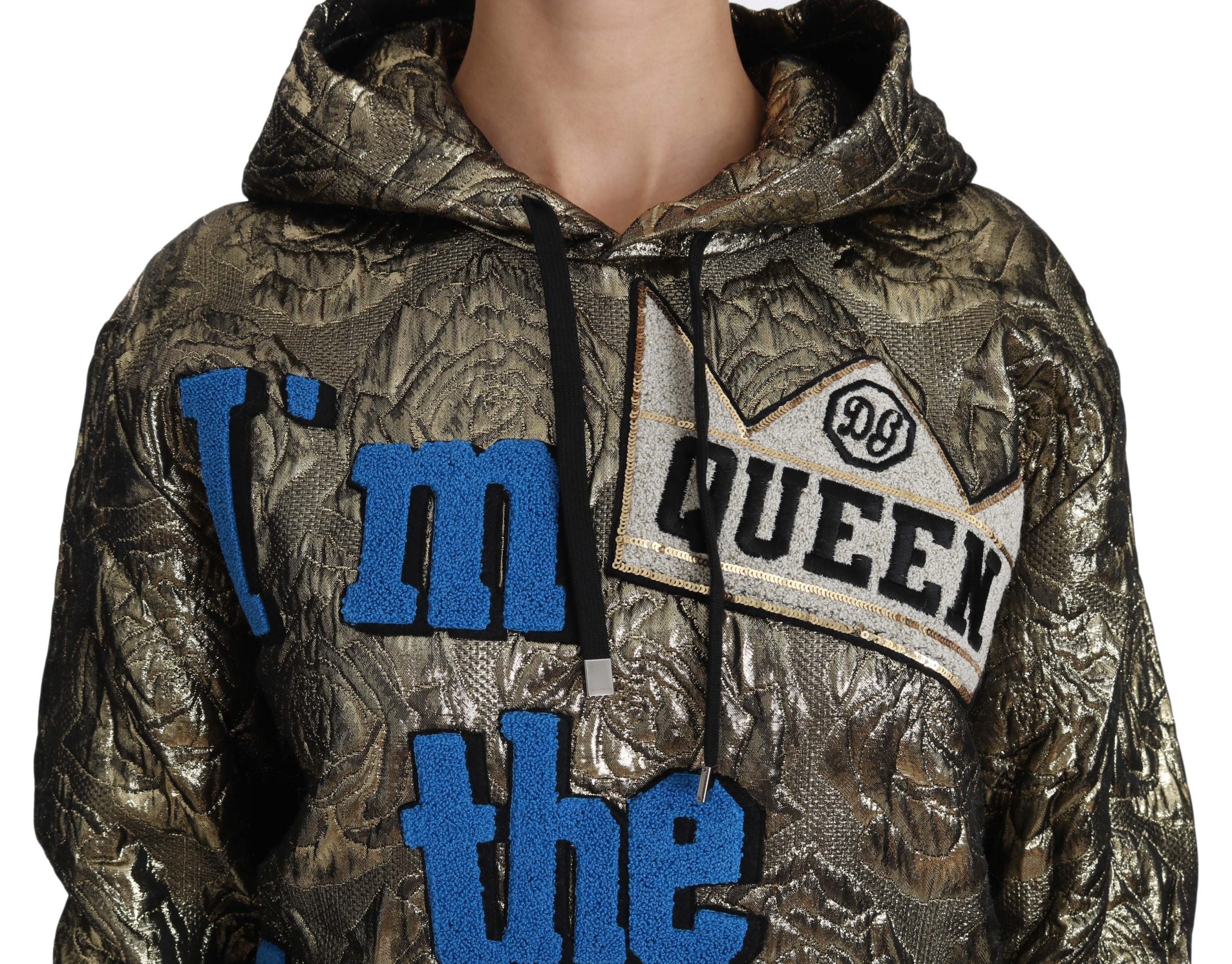 Dolce &amp; Gabbana Im The Queen Mehrfarbiges Kapuzenpullover-Sweatshirt