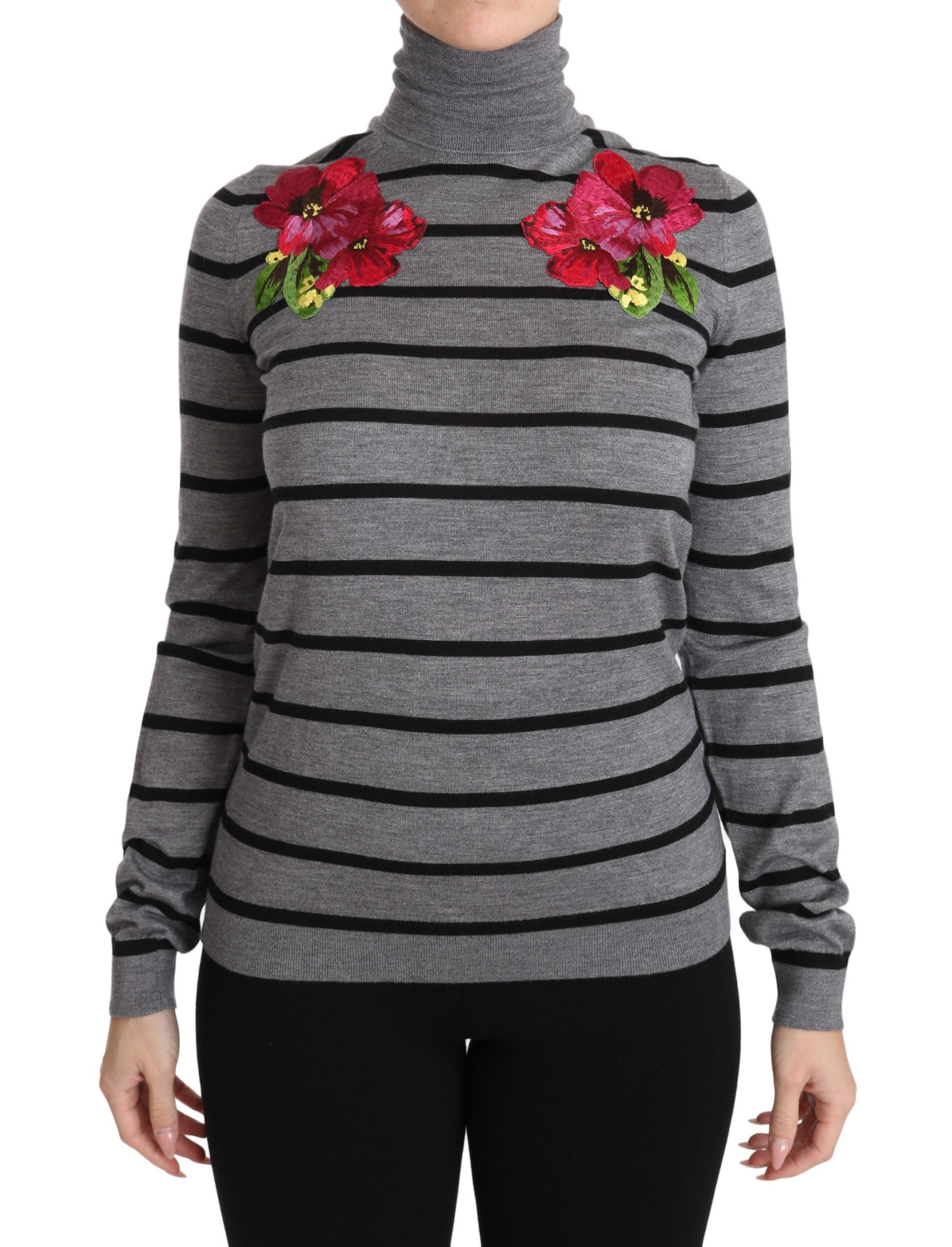Dolce &amp; Gabbana Eleganter bestickter Pullover aus Kaschmir-Seide