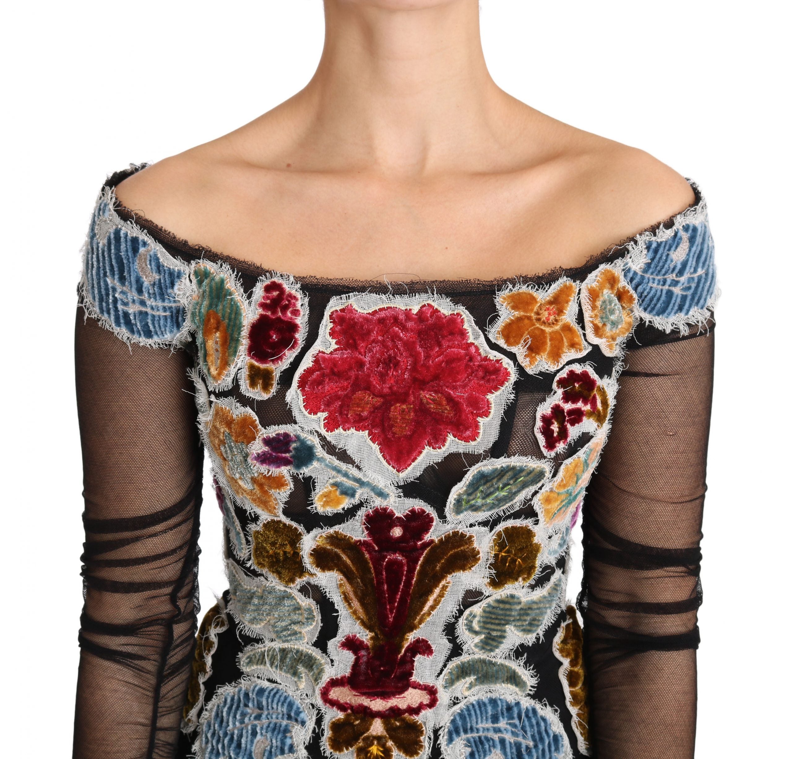 Dolce &amp; Gabbana Bluză elegantă cu mânecă lungă și aplicații florale