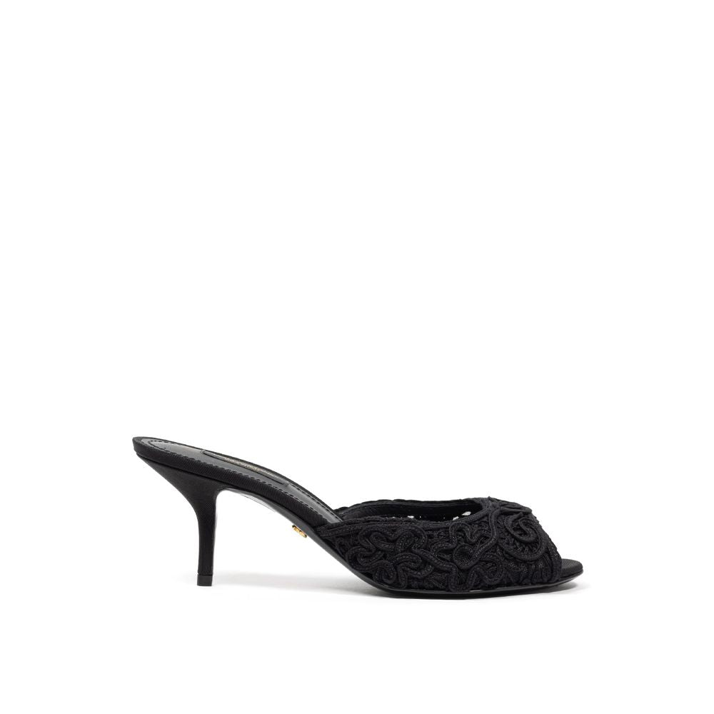 Sandale Dolce &amp; Gabbana din bumbac negru