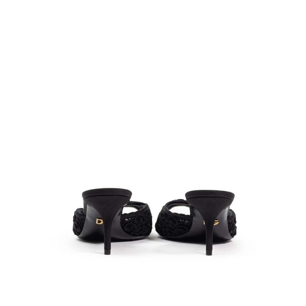 Sandale Dolce &amp; Gabbana din bumbac negru