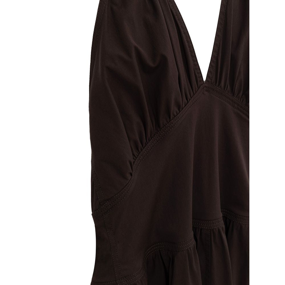 Rochie Bottega Veneta maro din bumbac