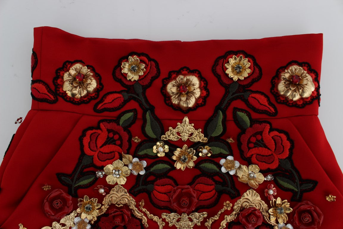 Pantaloni scurți mini Dolce &amp; Gabbana cu broderie Enchanted Sicilian Rose