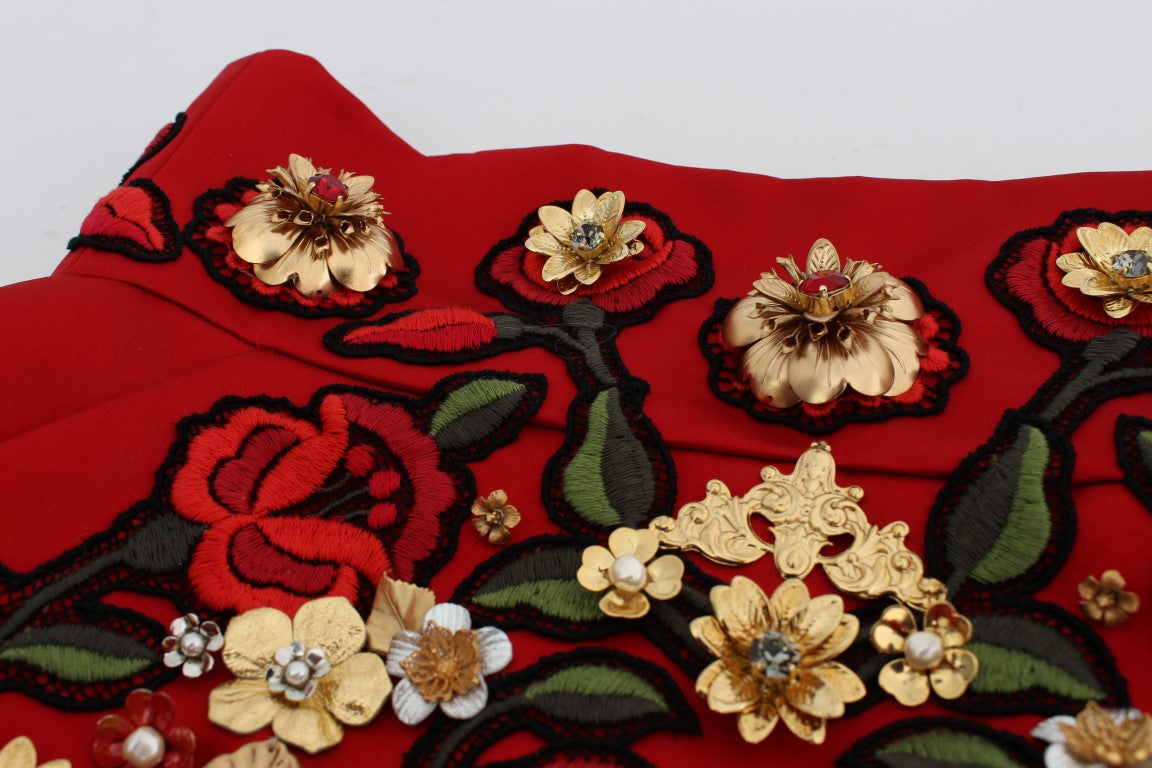 Pantaloni scurți mini Dolce &amp; Gabbana cu broderie Enchanted Sicilian Rose