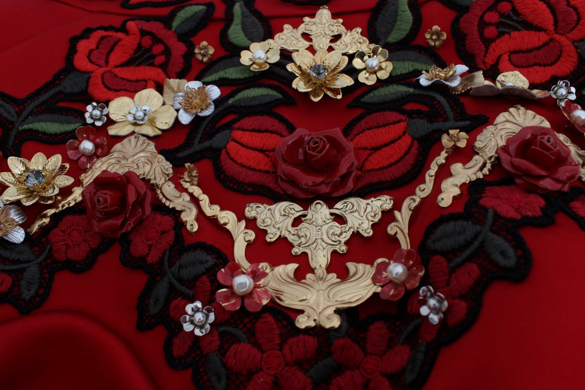 Pantaloni scurți mini Dolce &amp; Gabbana cu broderie Enchanted Sicilian Rose