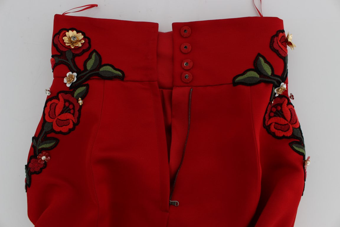 Pantaloni scurți mini Dolce &amp; Gabbana cu broderie Enchanted Sicilian Rose
