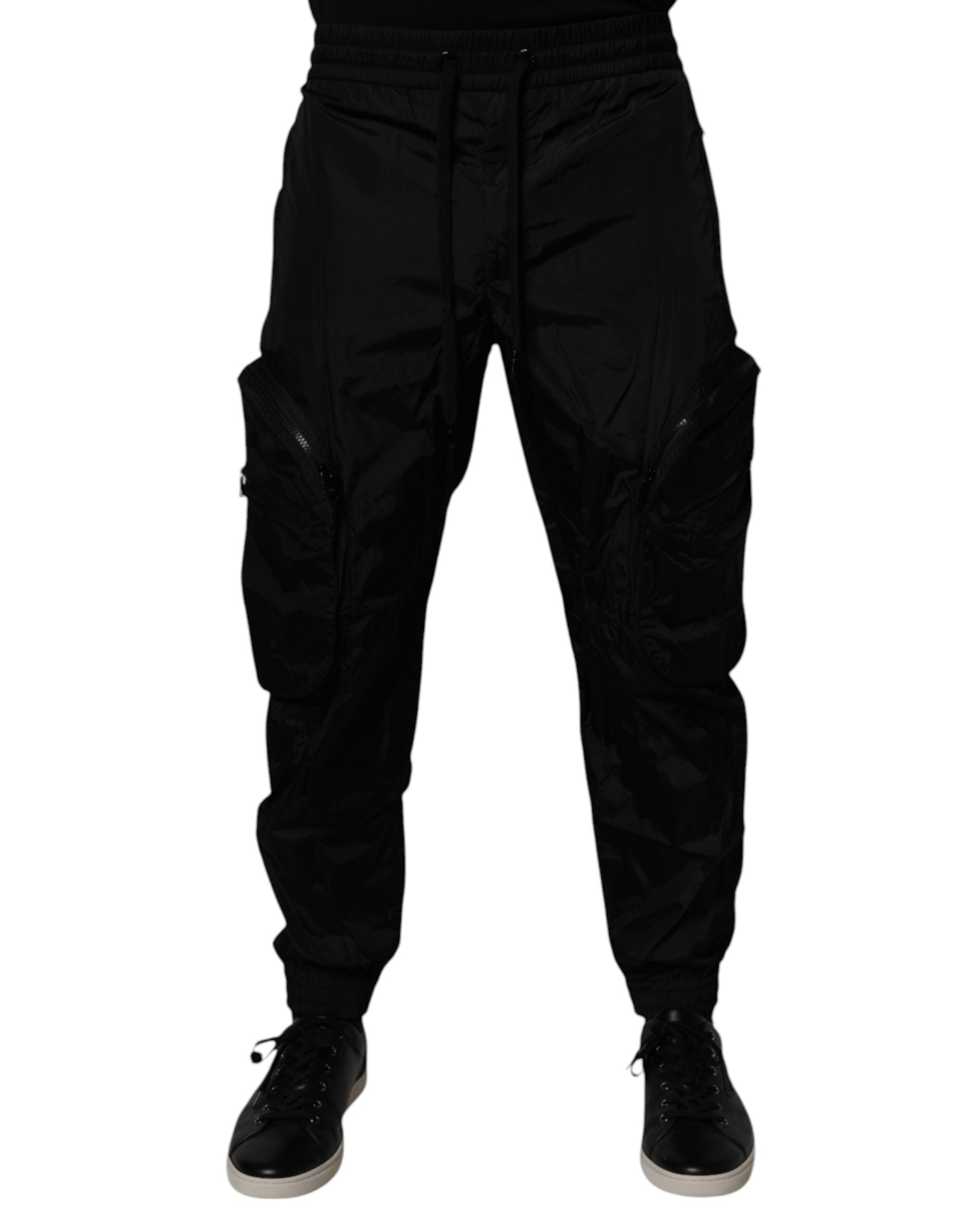 Dolce &amp; Gabbana Pantaloni de trening cargo din nailon negri pentru bărbați