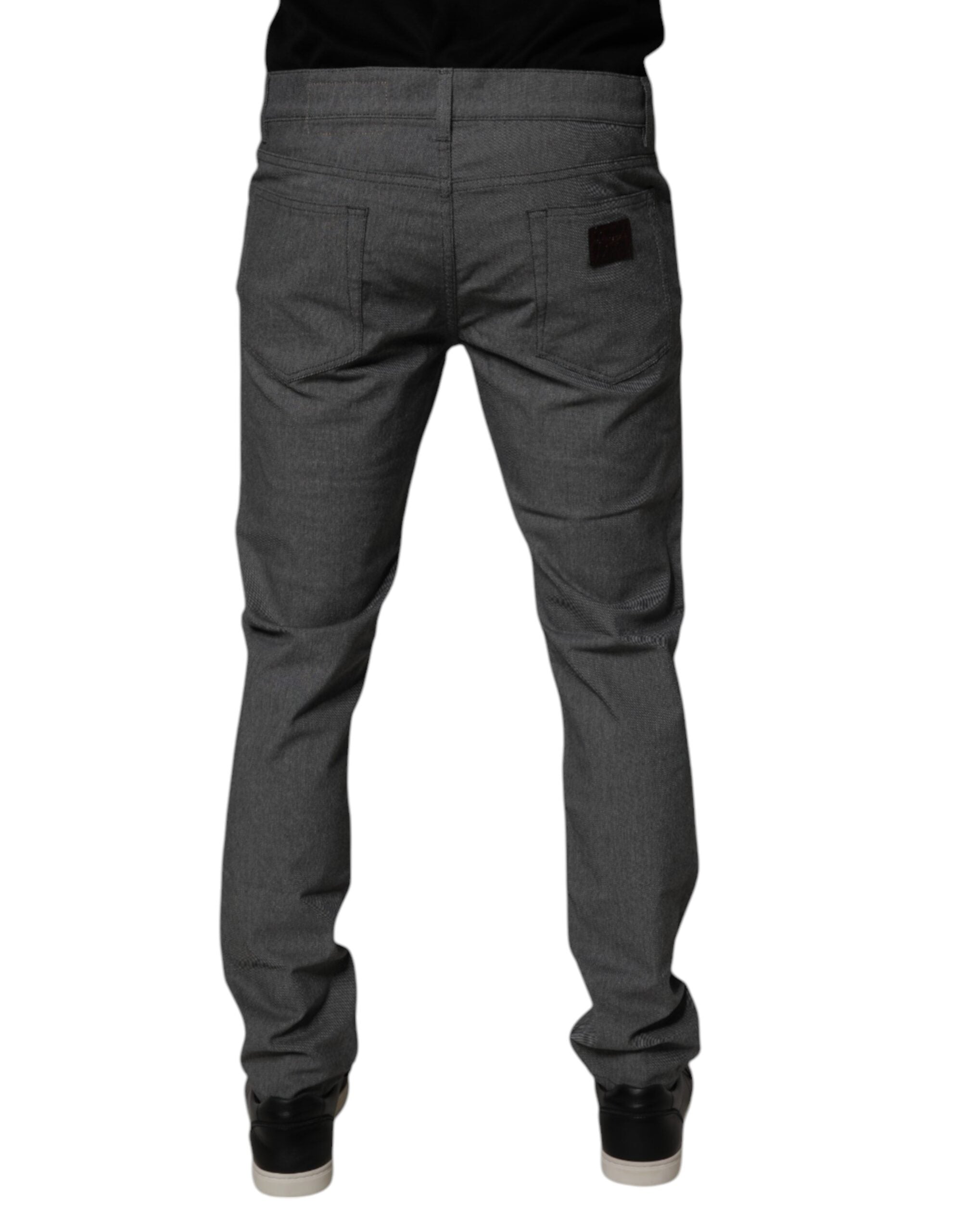 Dolce &amp; Gabbana – Graue Skinny-Jeans aus Baumwollstretch