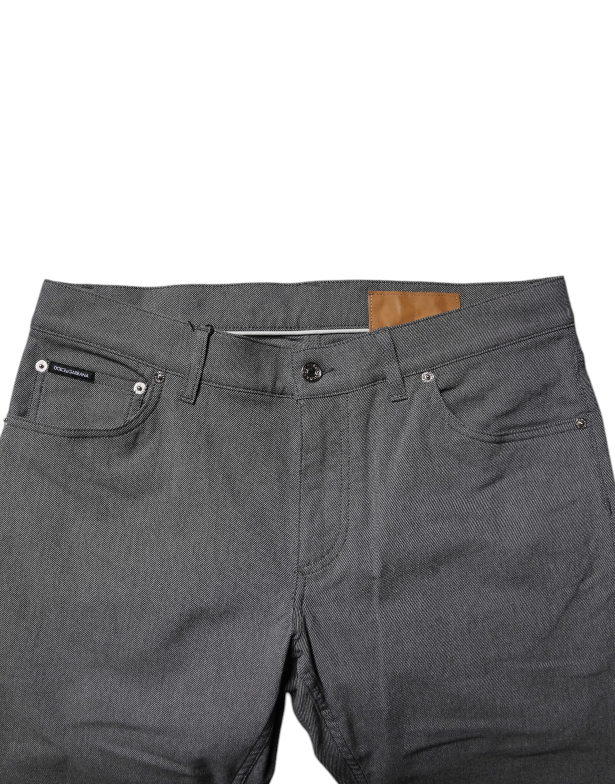 Dolce &amp; Gabbana – Graue Skinny-Jeans aus Baumwollstretch