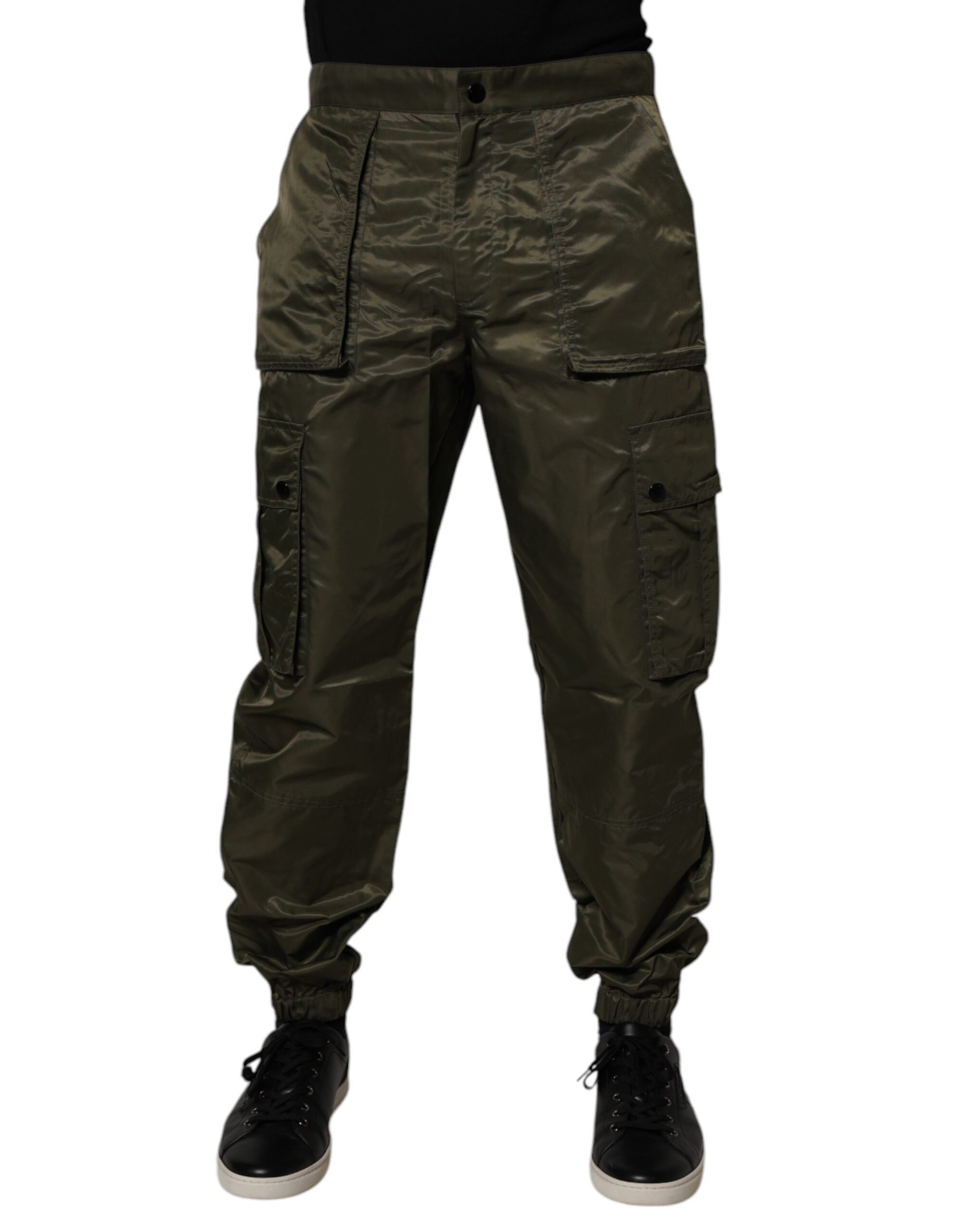 Pantaloni cargo din nailon verde închis Dolce &amp; Gabbana
