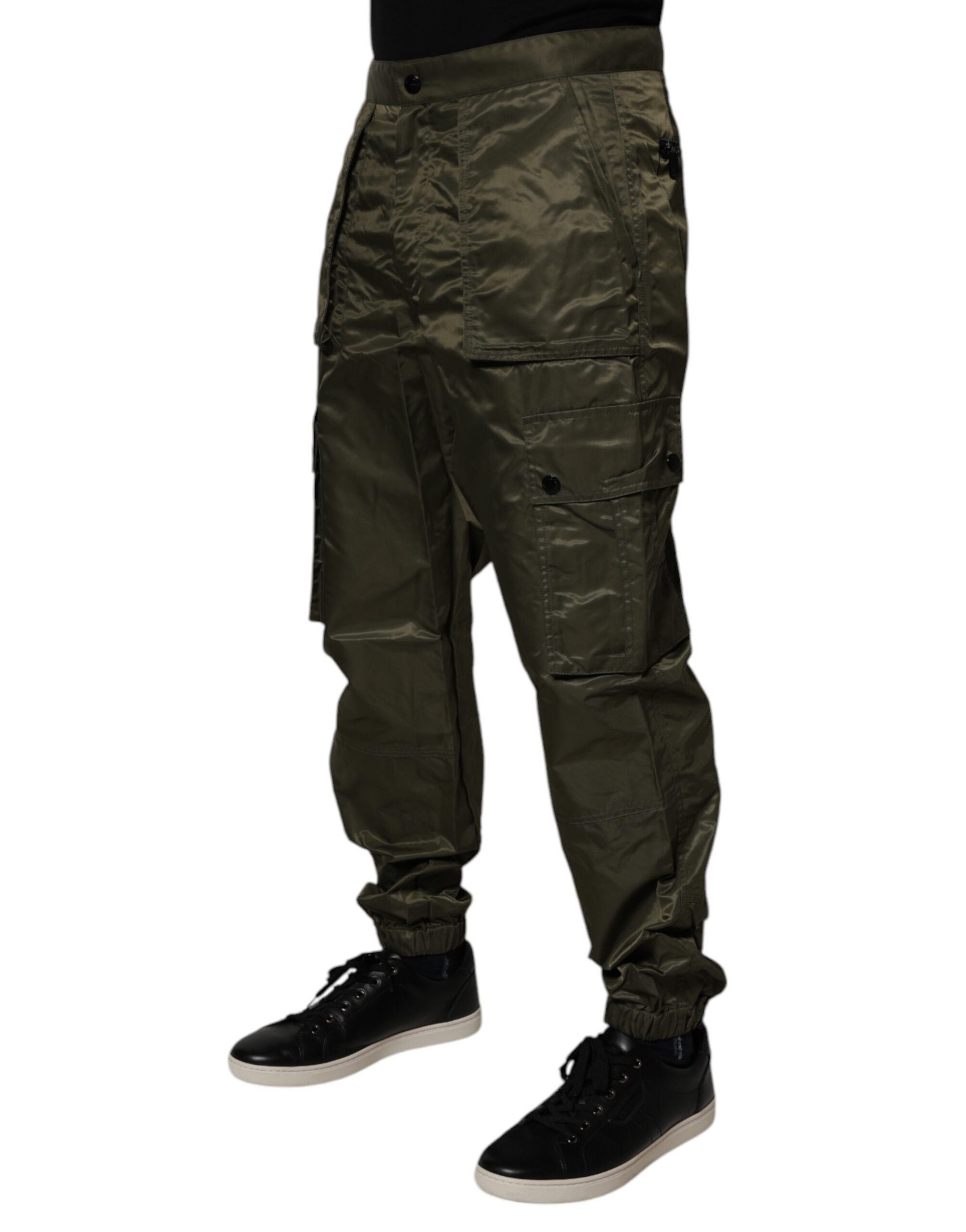 Pantaloni cargo din nailon verde închis Dolce &amp; Gabbana
