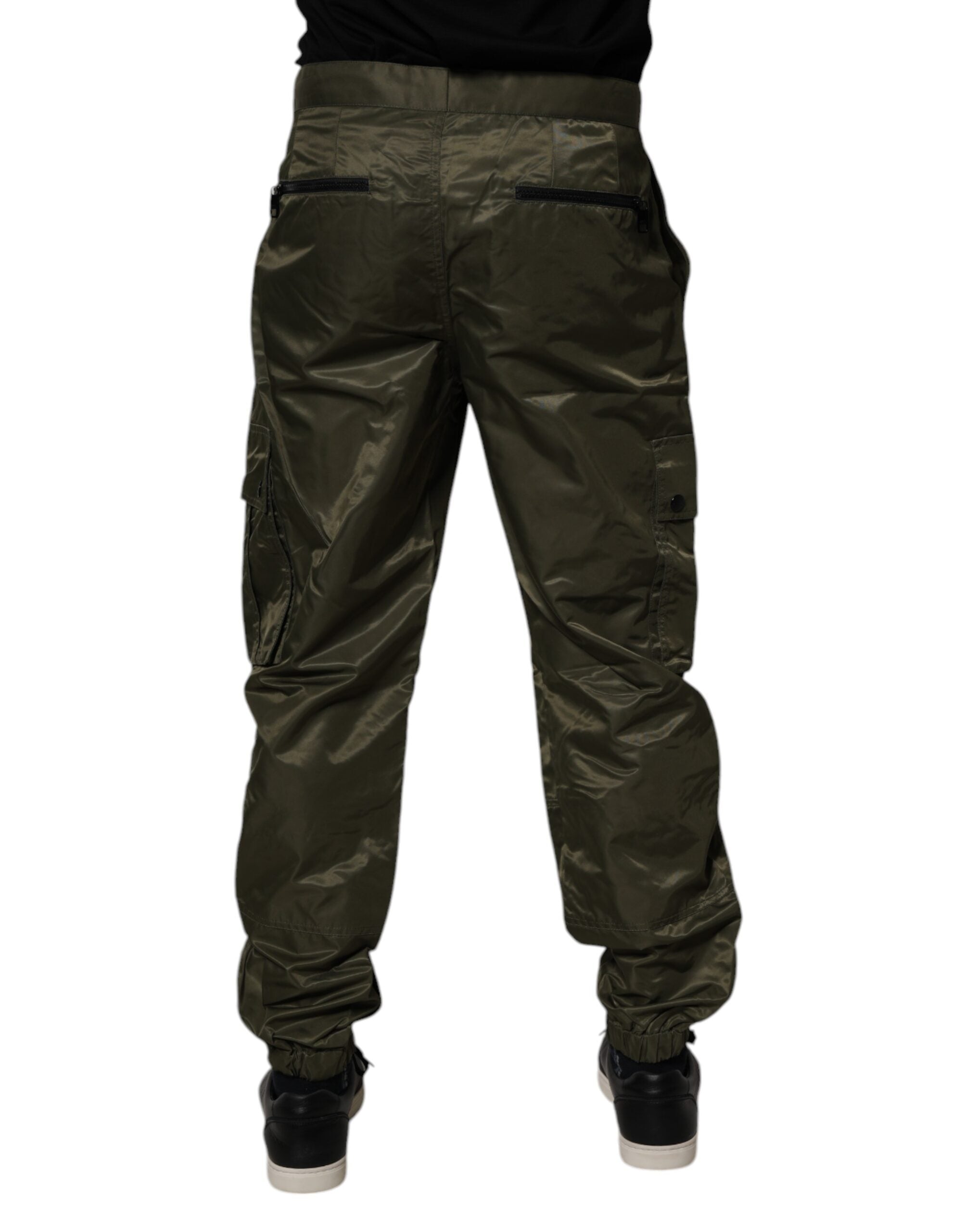 Pantaloni cargo din nailon verde închis Dolce &amp; Gabbana