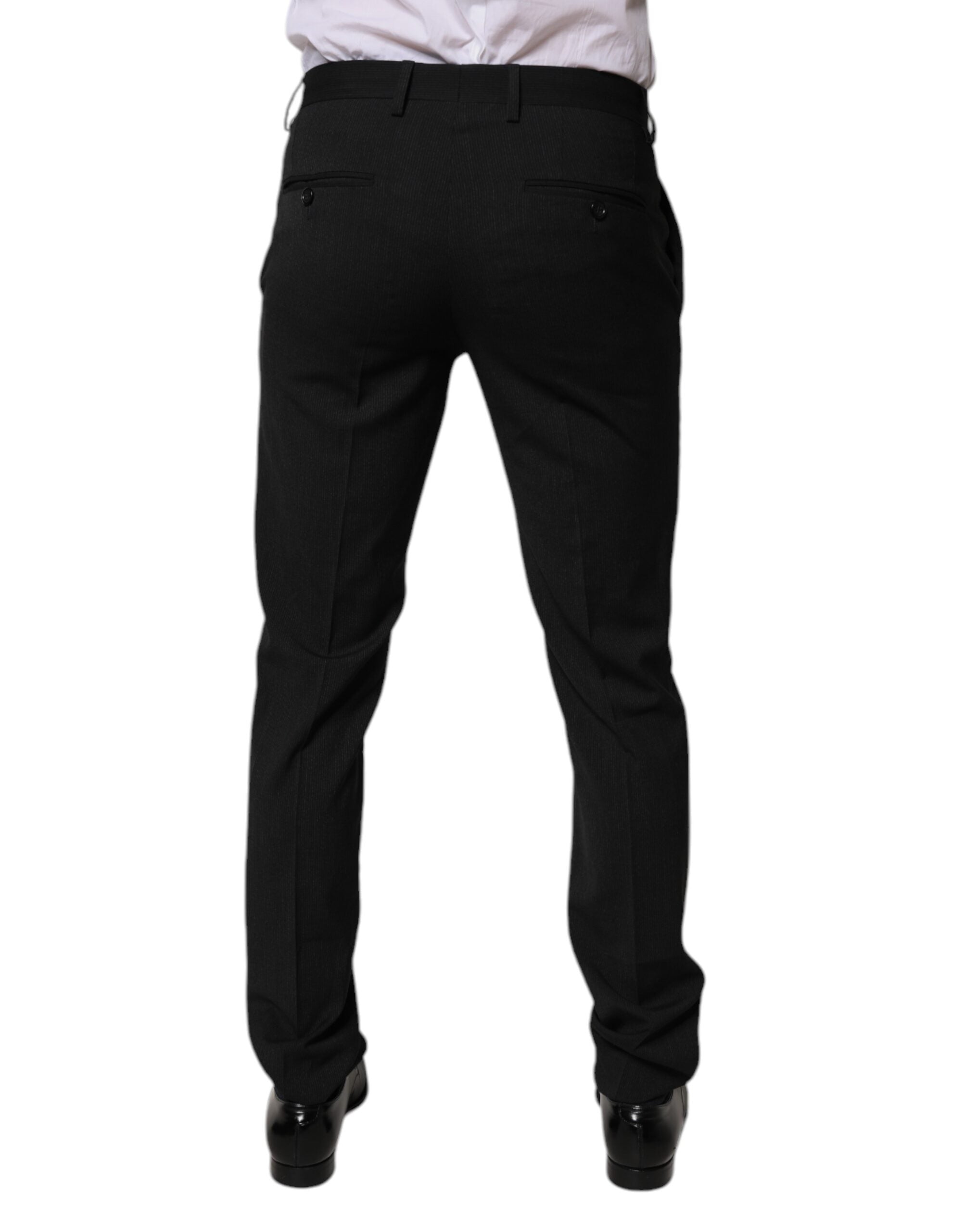 Dolce &amp; Gabbana Schwarze, konisch zulaufende Anzughose aus Polyester für Herren