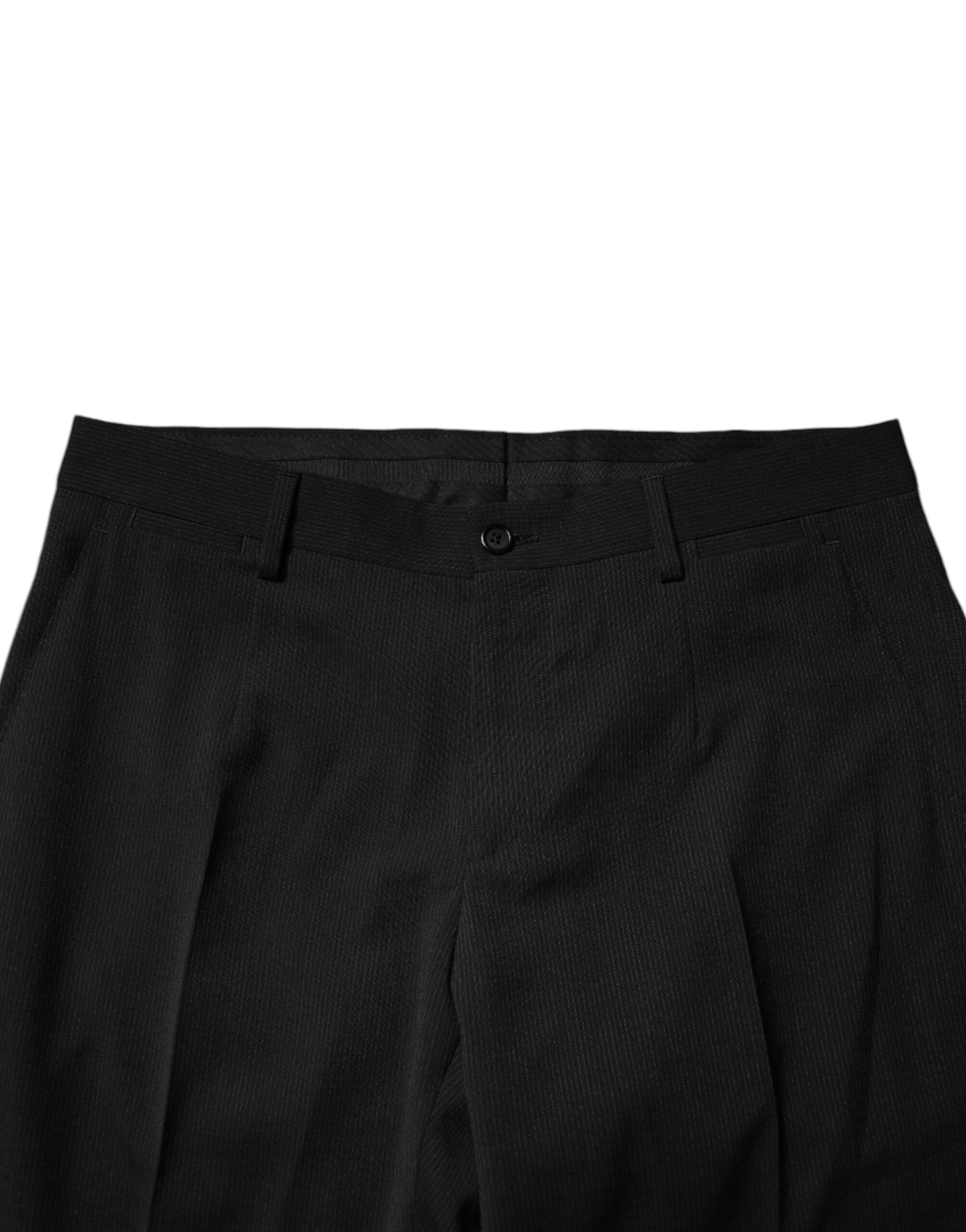 Dolce &amp; Gabbana Schwarze, konisch zulaufende Anzughose aus Polyester für Herren
