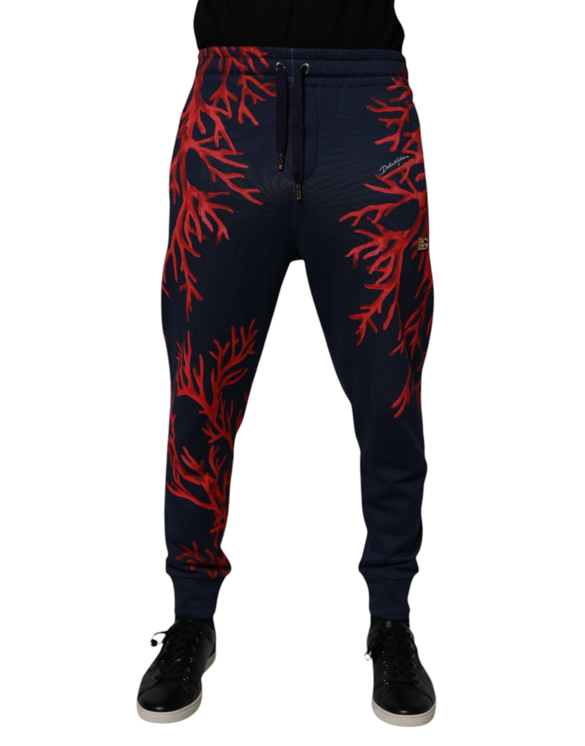 Dolce &amp; Gabbana Dunkelblaue Korallen Jogger Herren Jogginghose Hose