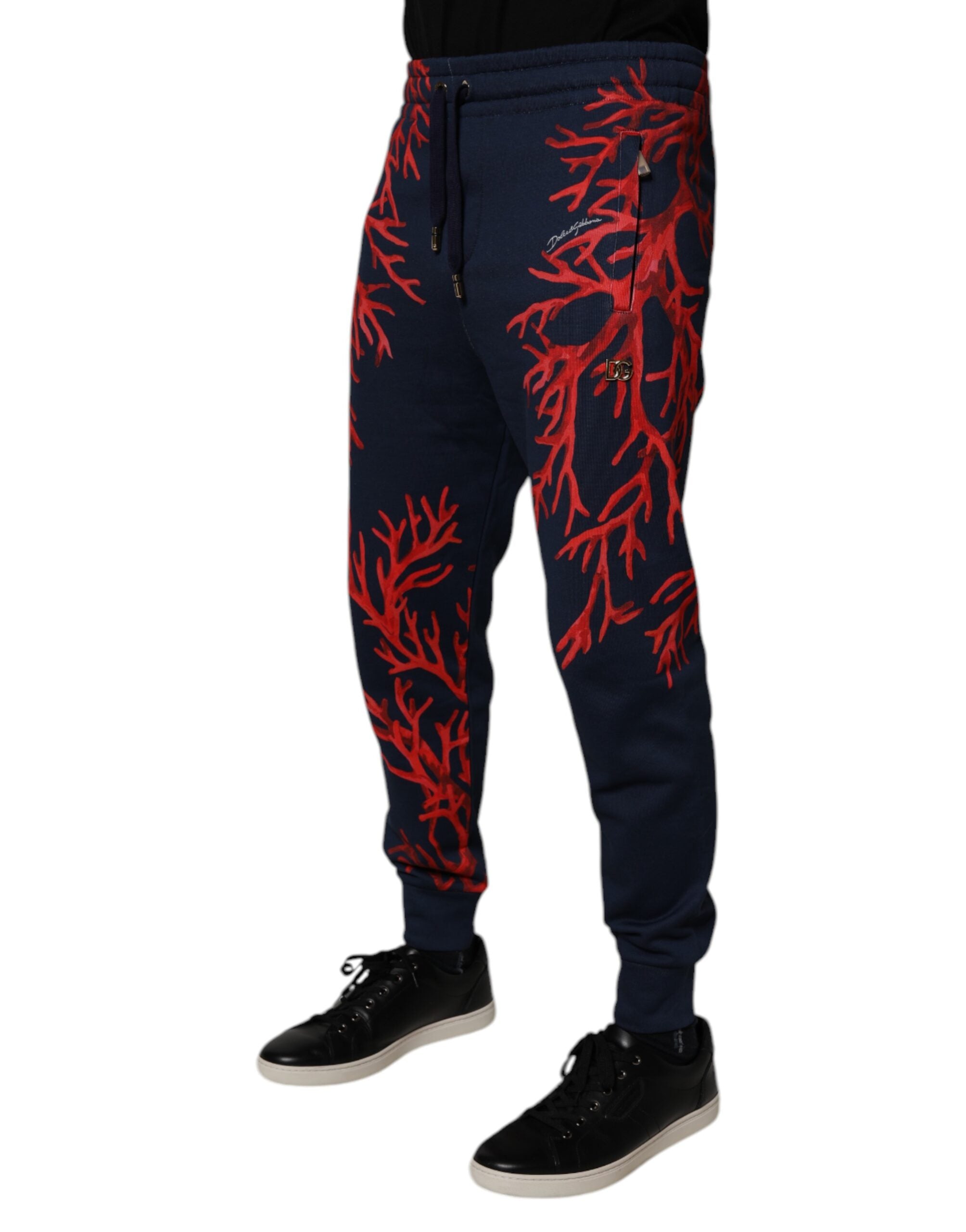 Dolce &amp; Gabbana Dunkelblaue Korallen Jogger Herren Jogginghose Hose
