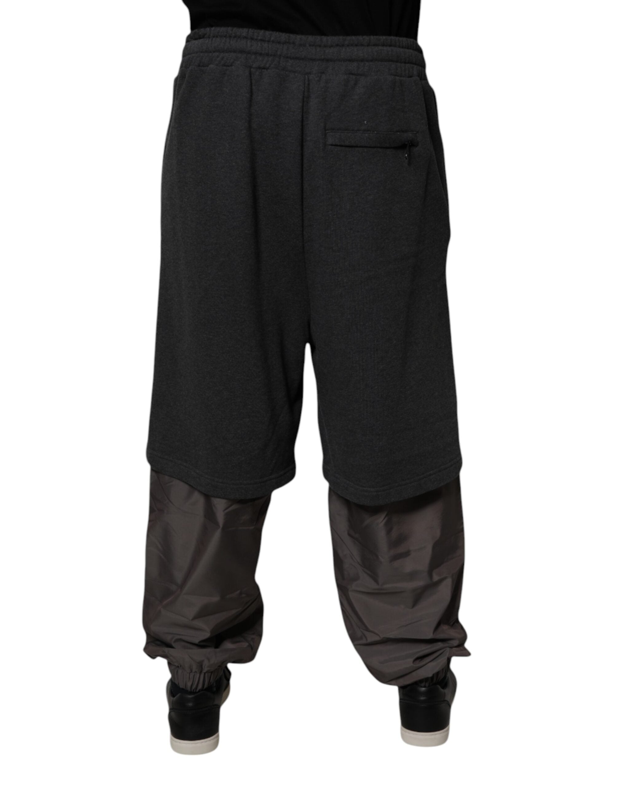 Dolce &amp; Gabbana Dunkelgraue, gerade geschnittene Jogginghose aus Baumwolle