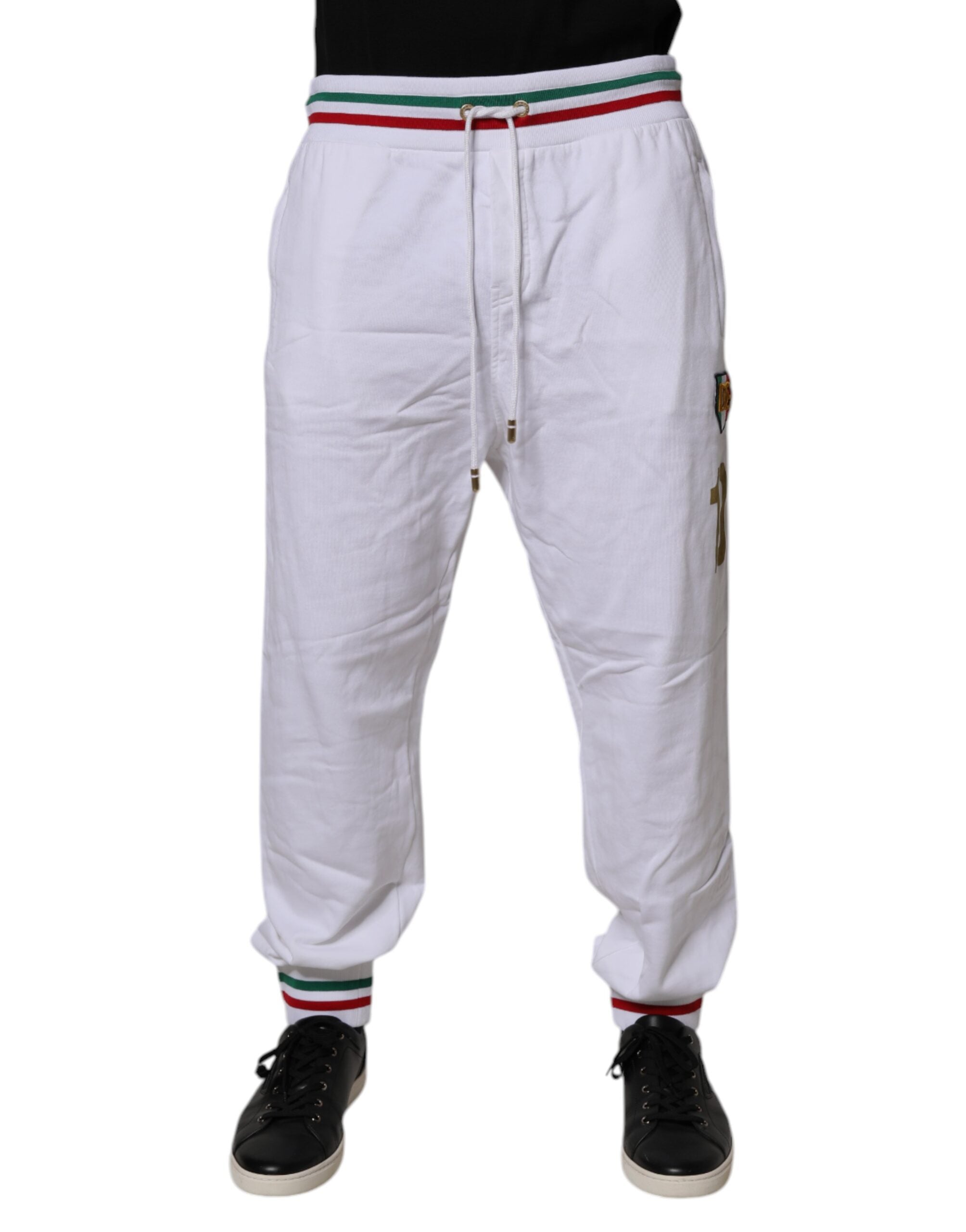 Dolce &amp; Gabbana Weiße Italia-Jogginghose aus Baumwolle