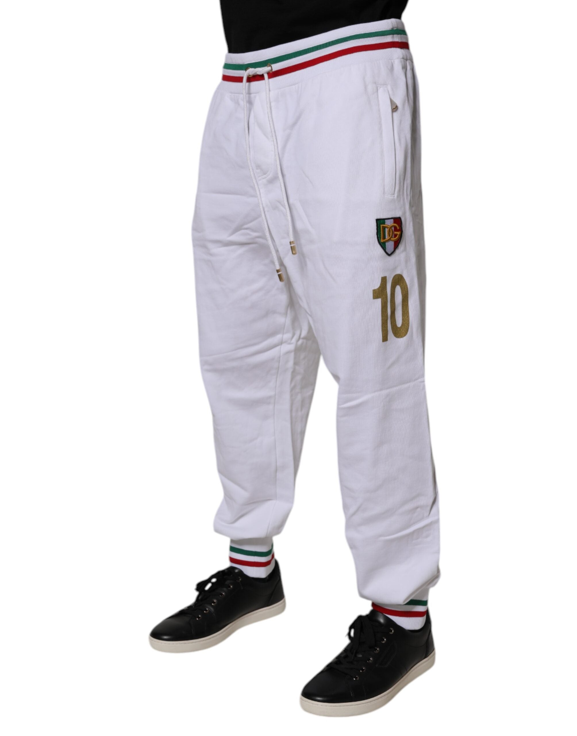 Dolce &amp; Gabbana Weiße Italia-Jogginghose aus Baumwolle