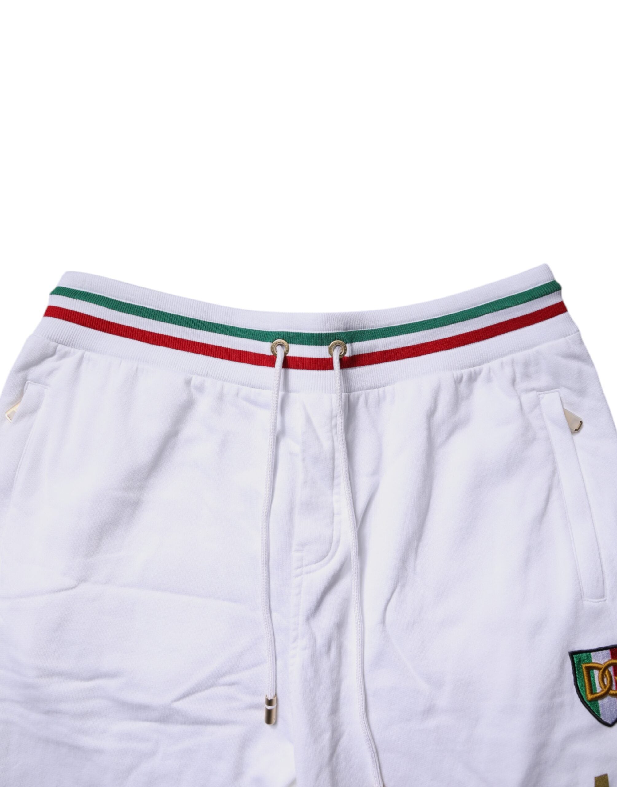 Dolce &amp; Gabbana Weiße Italia-Jogginghose aus Baumwolle