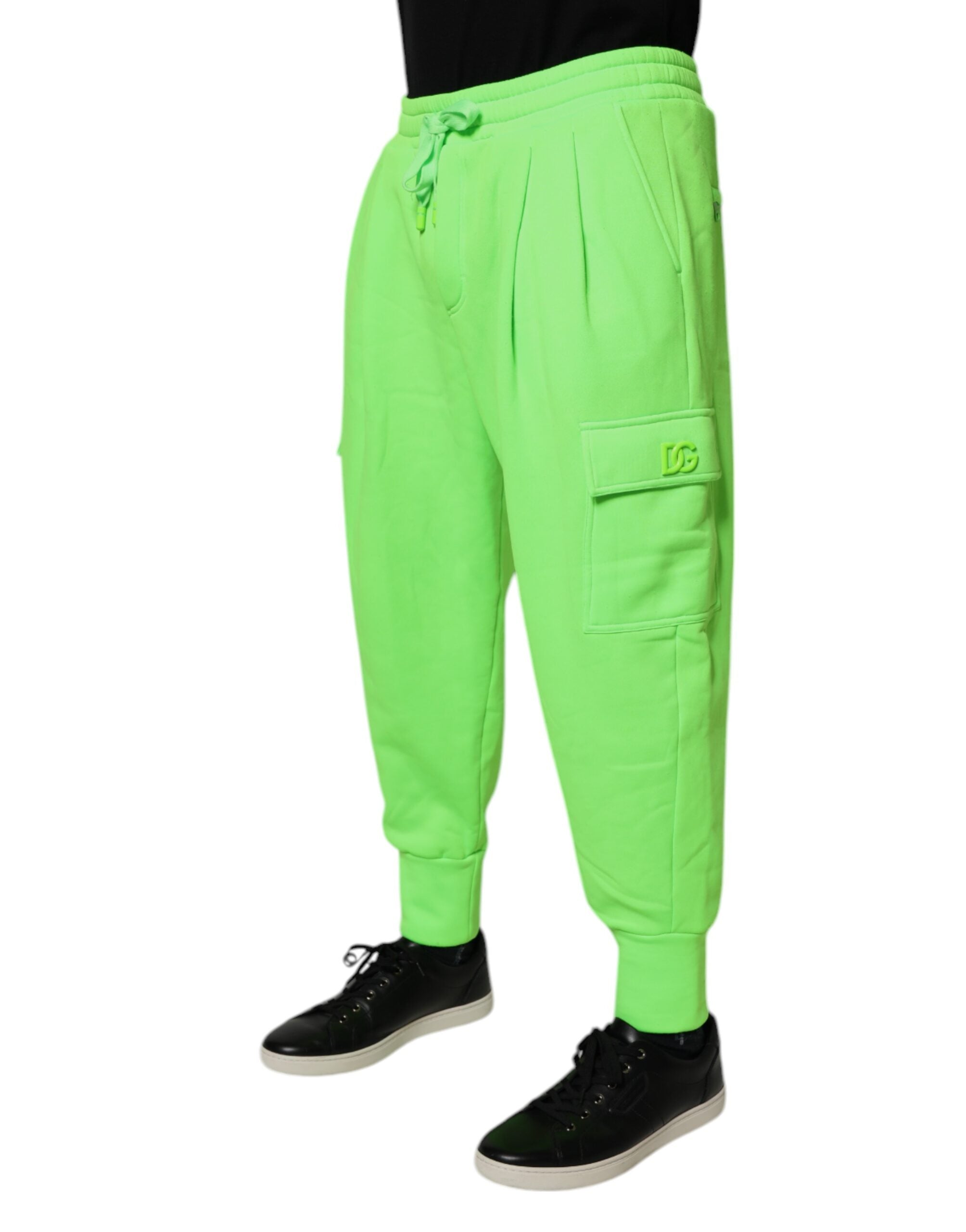 Dolce &amp; Gabbana Neongrüne Cargo-Jogginghose für Herren