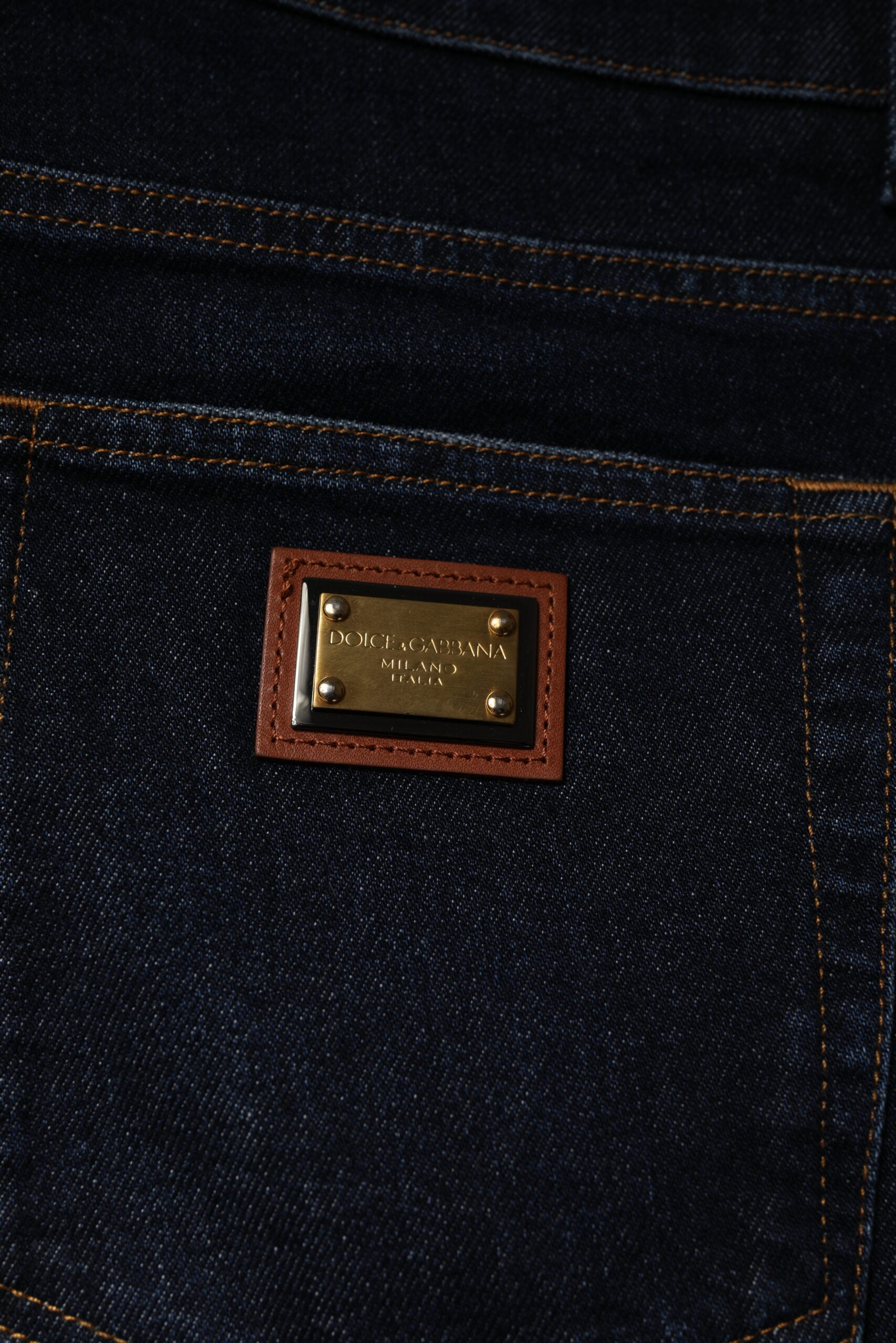 Dolce &amp; Gabbana Dunkelblaue Skinny-Jeans aus Baumwollstretch
