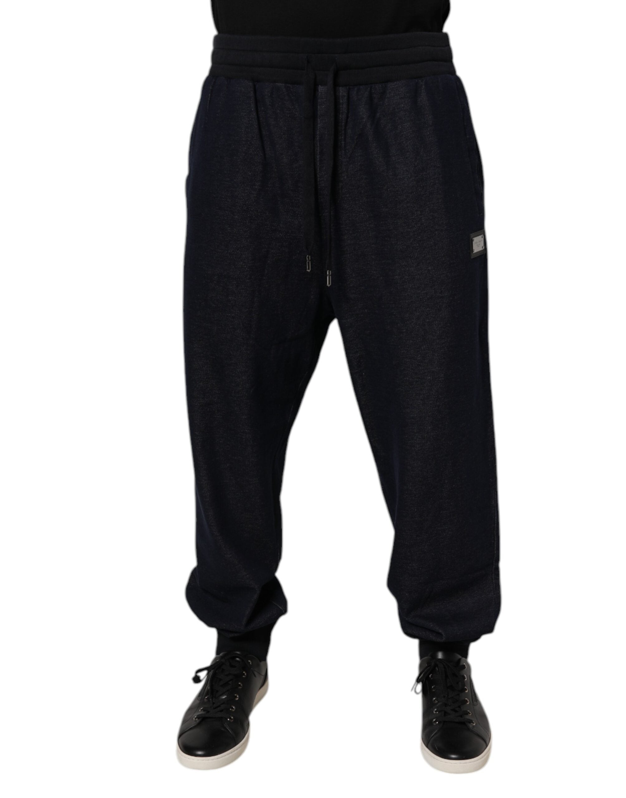 Dolce &amp; Gabbana – Schwarze Jogginghose aus Jacquard-Baumwolle