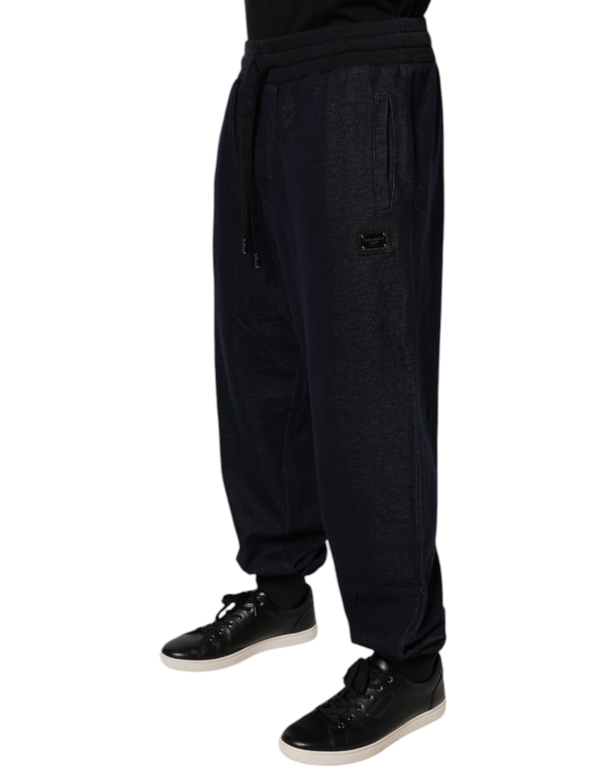 Dolce &amp; Gabbana – Schwarze Jogginghose aus Jacquard-Baumwolle