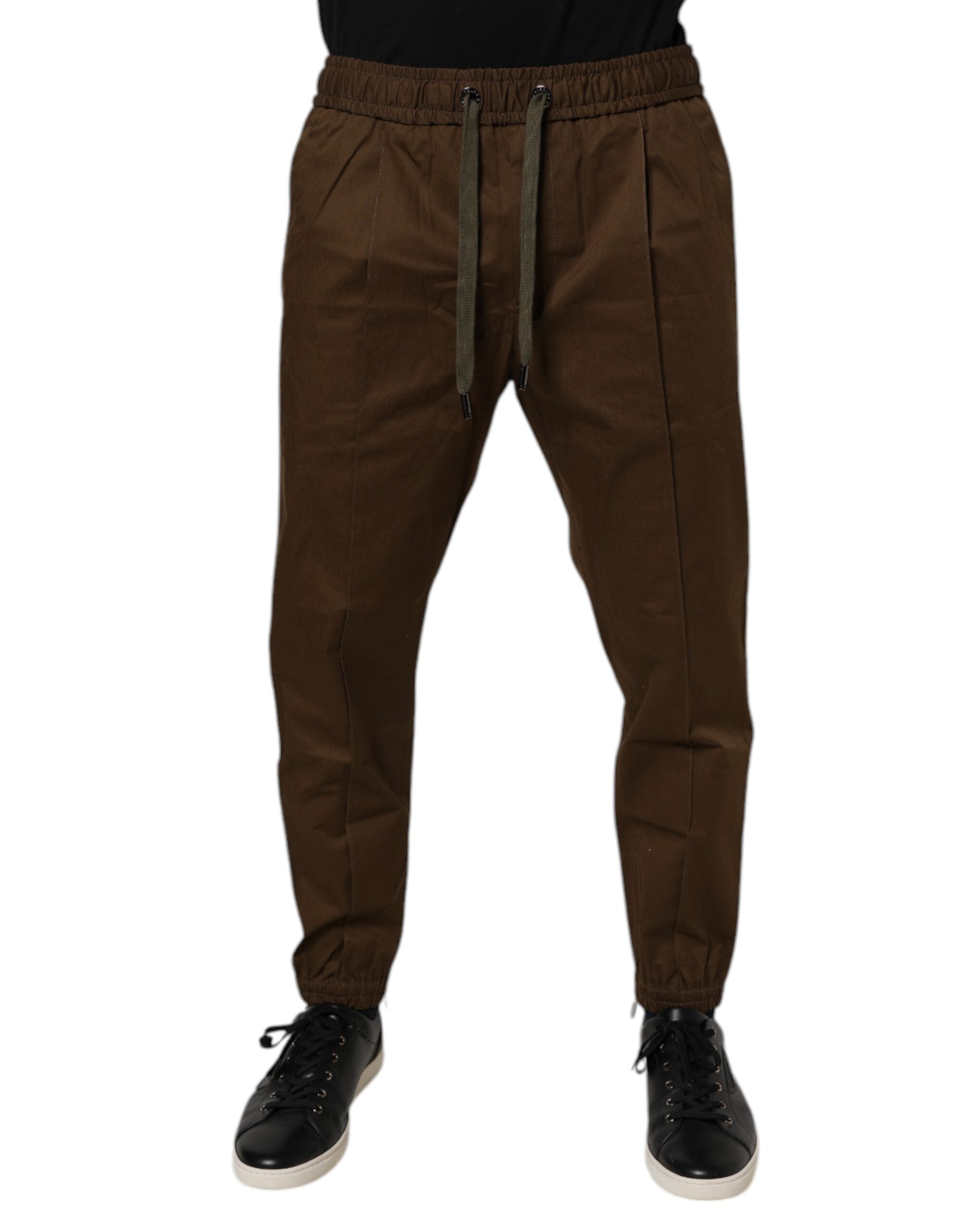 Dolce &amp; Gabbana – Jogginghose aus Baumwollstretch in Braun
