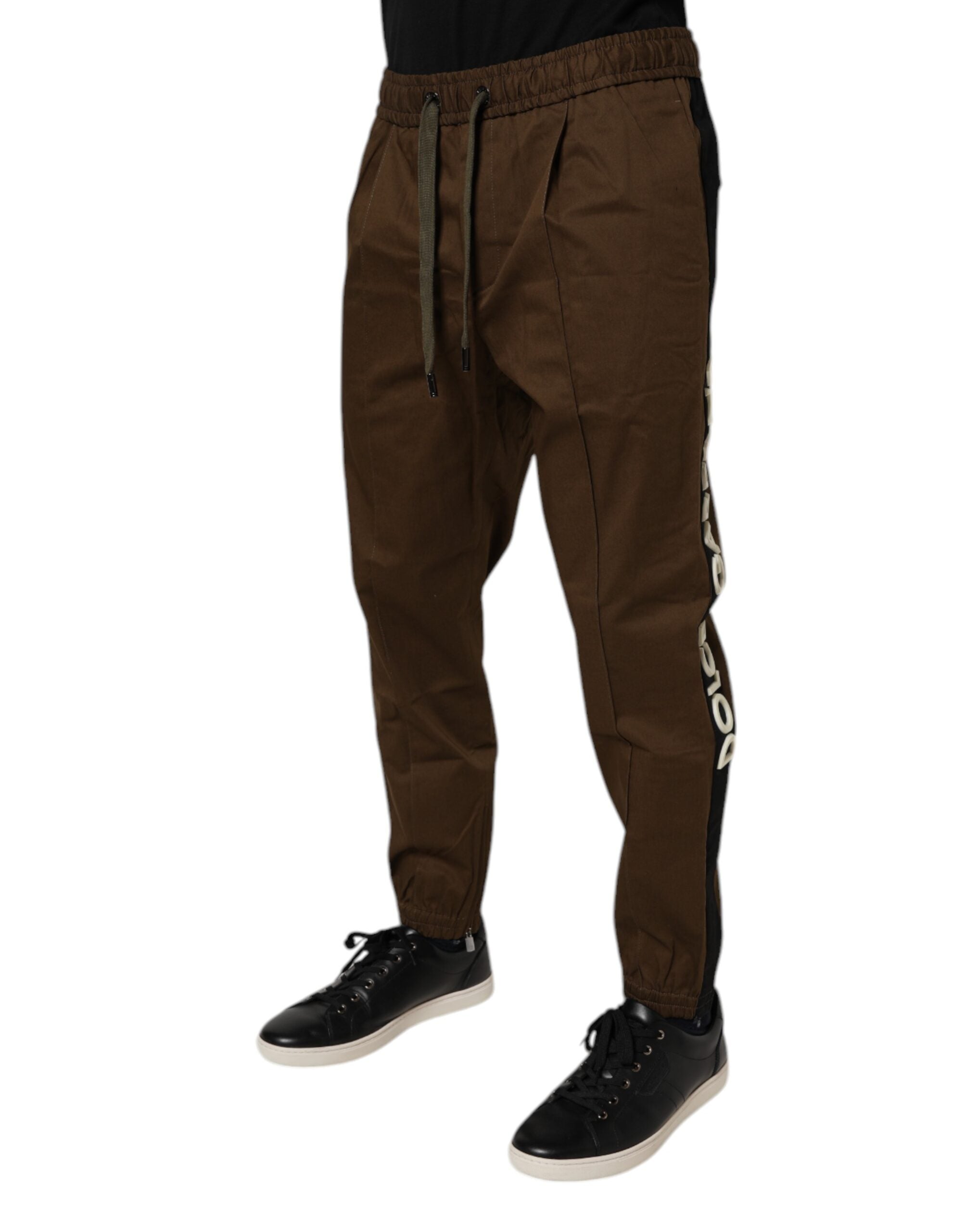 Dolce &amp; Gabbana – Jogginghose aus Baumwollstretch in Braun