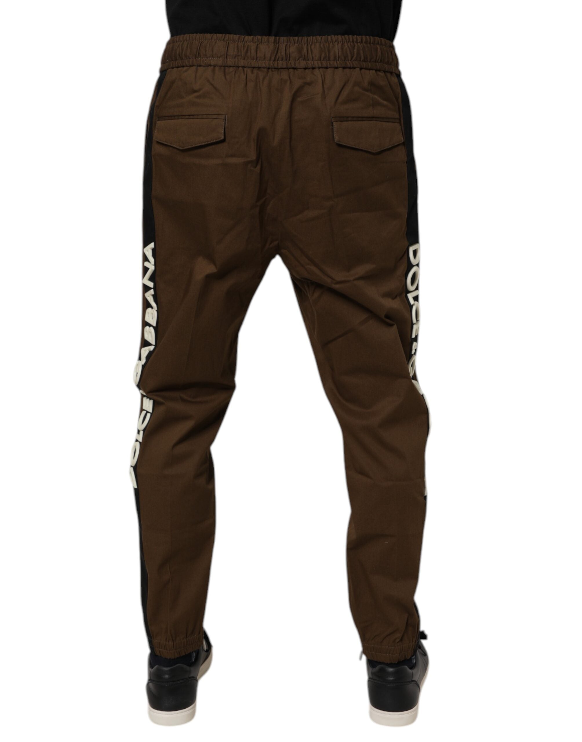 Dolce &amp; Gabbana – Jogginghose aus Baumwollstretch in Braun