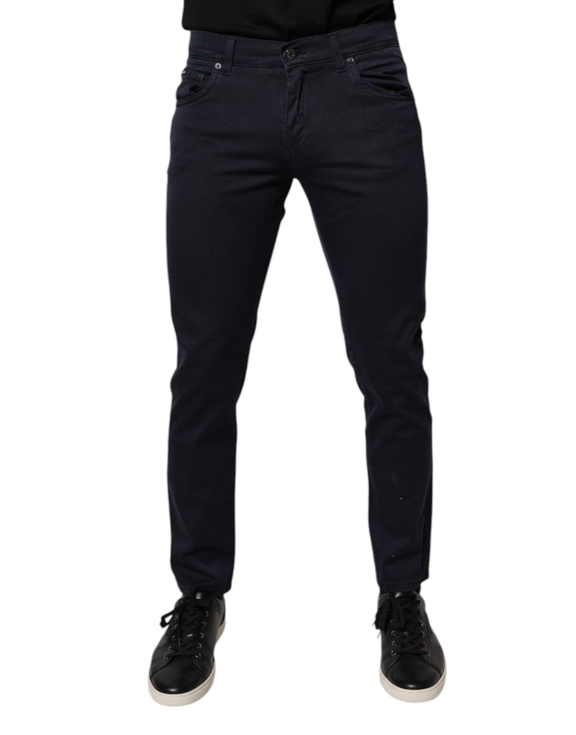 Dolce &amp; Gabbana Dunkelblaue GOLD Skinny Jeans aus Baumwolle für Herren