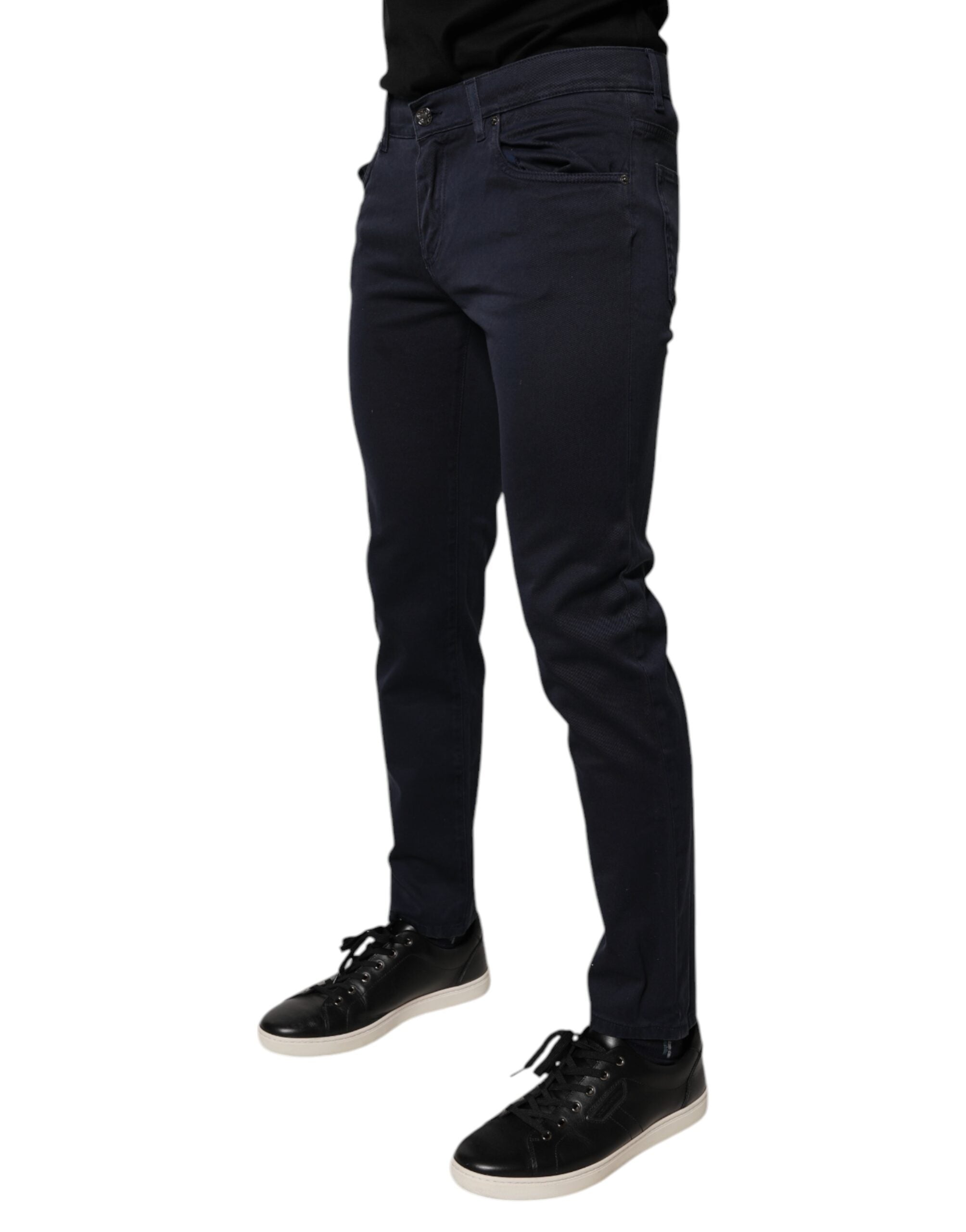 Dolce &amp; Gabbana Dunkelblaue GOLD Skinny Jeans aus Baumwolle für Herren