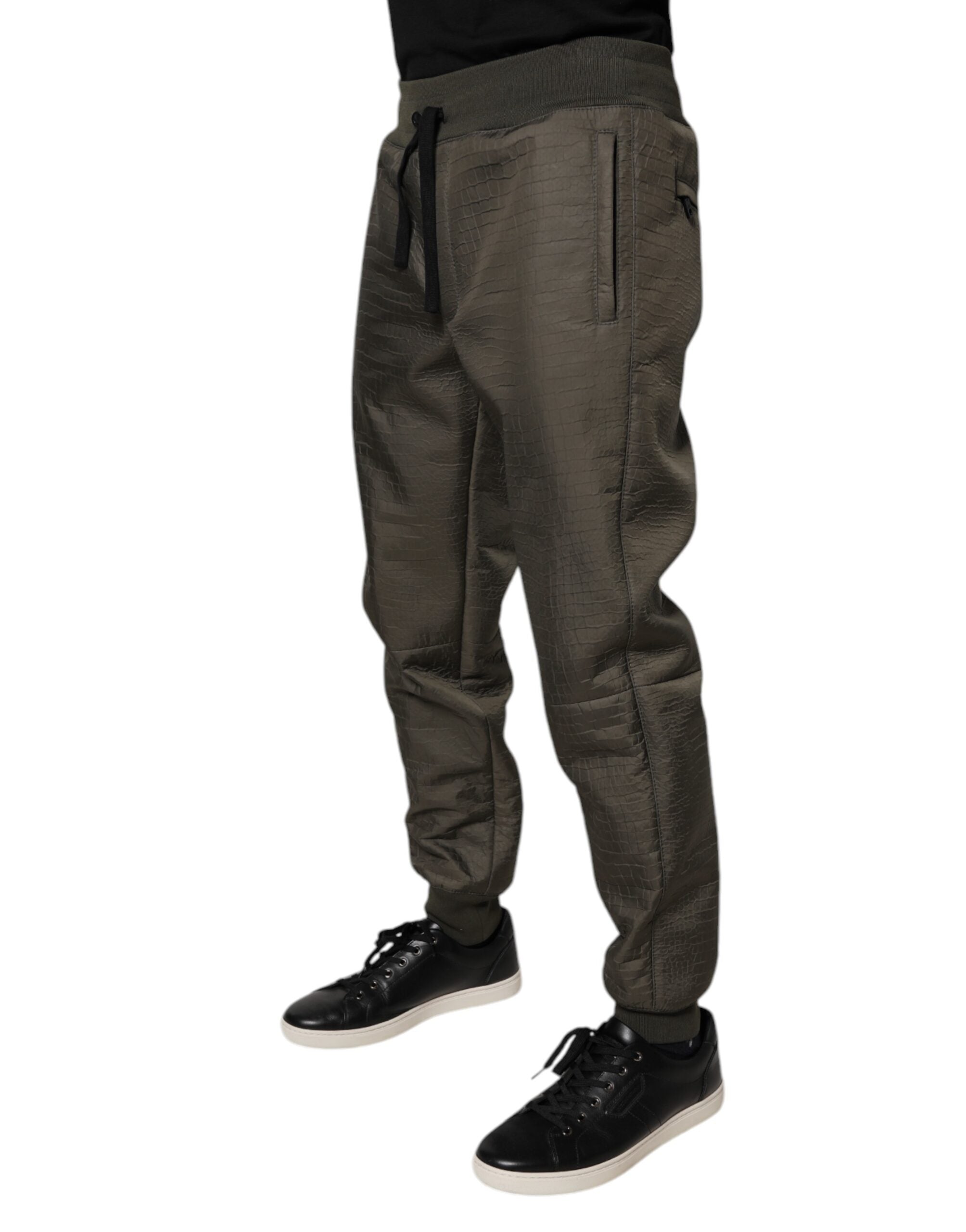 Dolce &amp; Gabbana Braune Jogginghose aus Lammleder für Herren