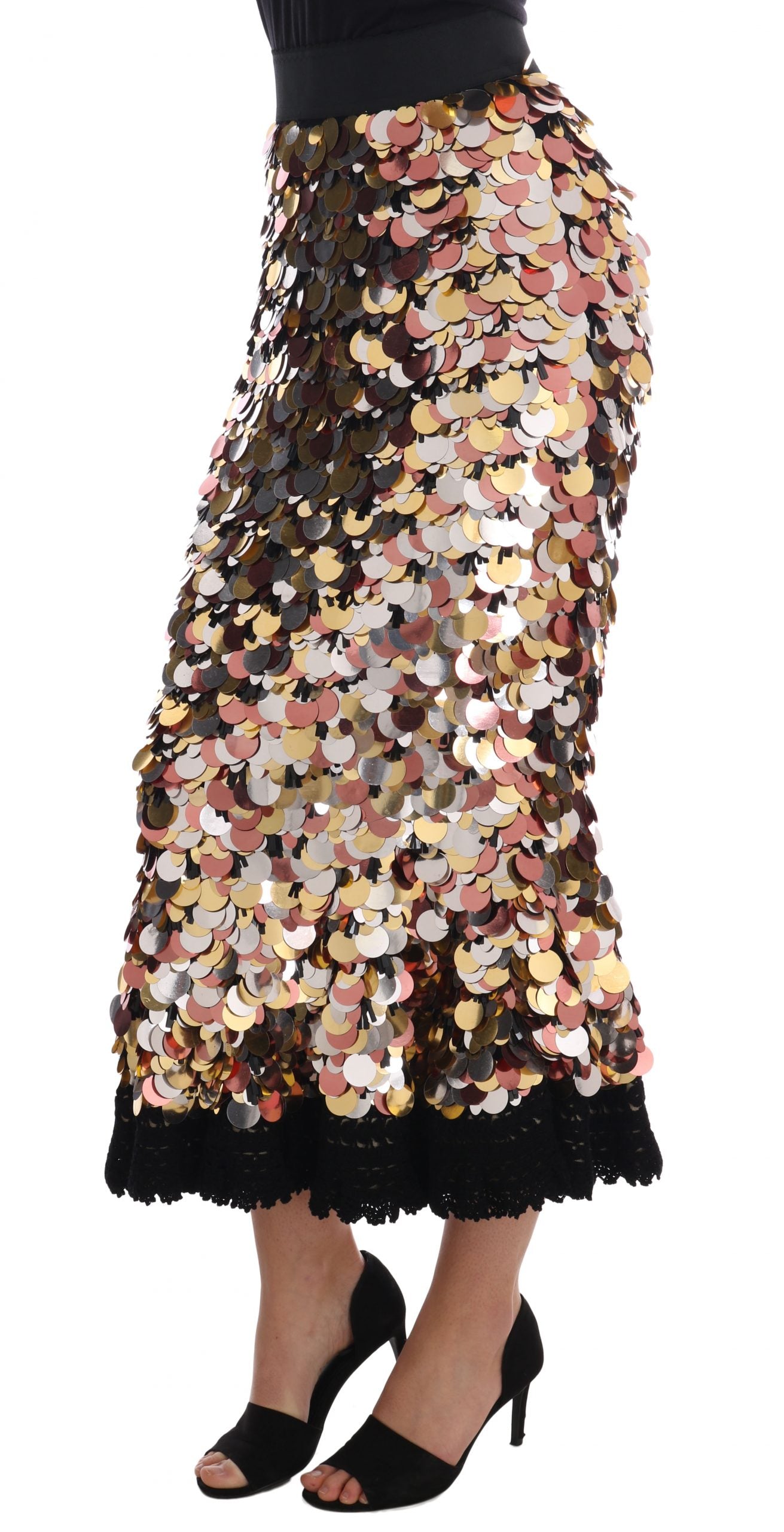 Dolce &amp; Gabbana Paillettenverzierter Bleistiftrock mit hoher Taille
