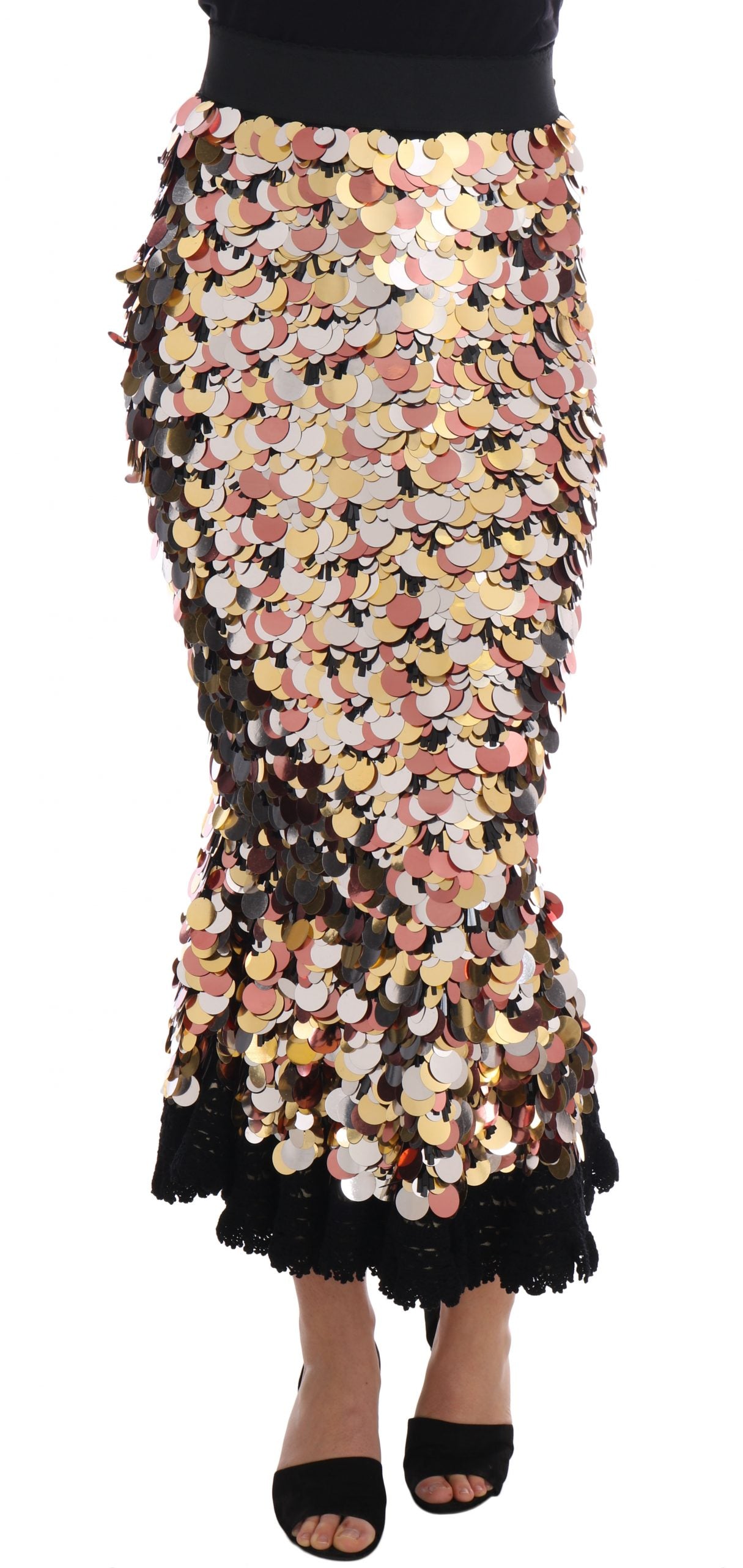Dolce &amp; Gabbana Paillettenverzierter Bleistiftrock mit hoher Taille