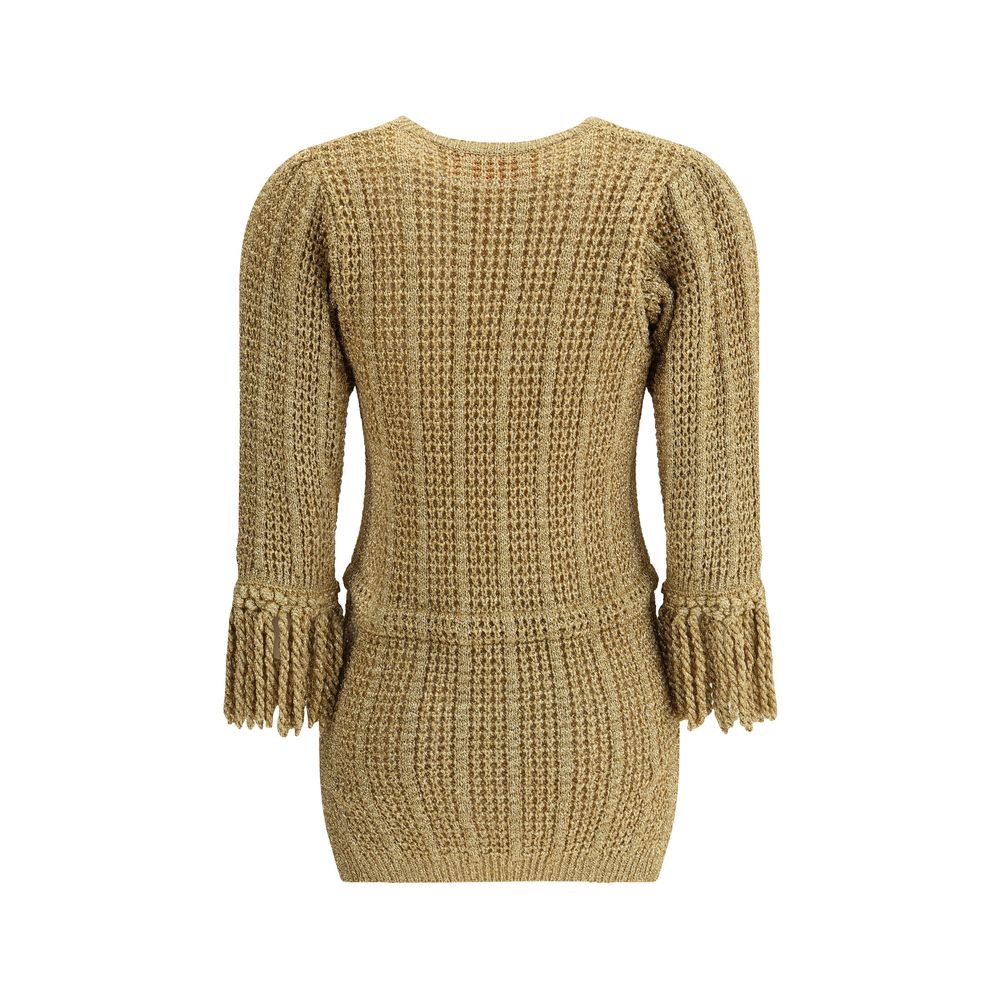 Valentino – Kurzes Lurex-Strickkleid