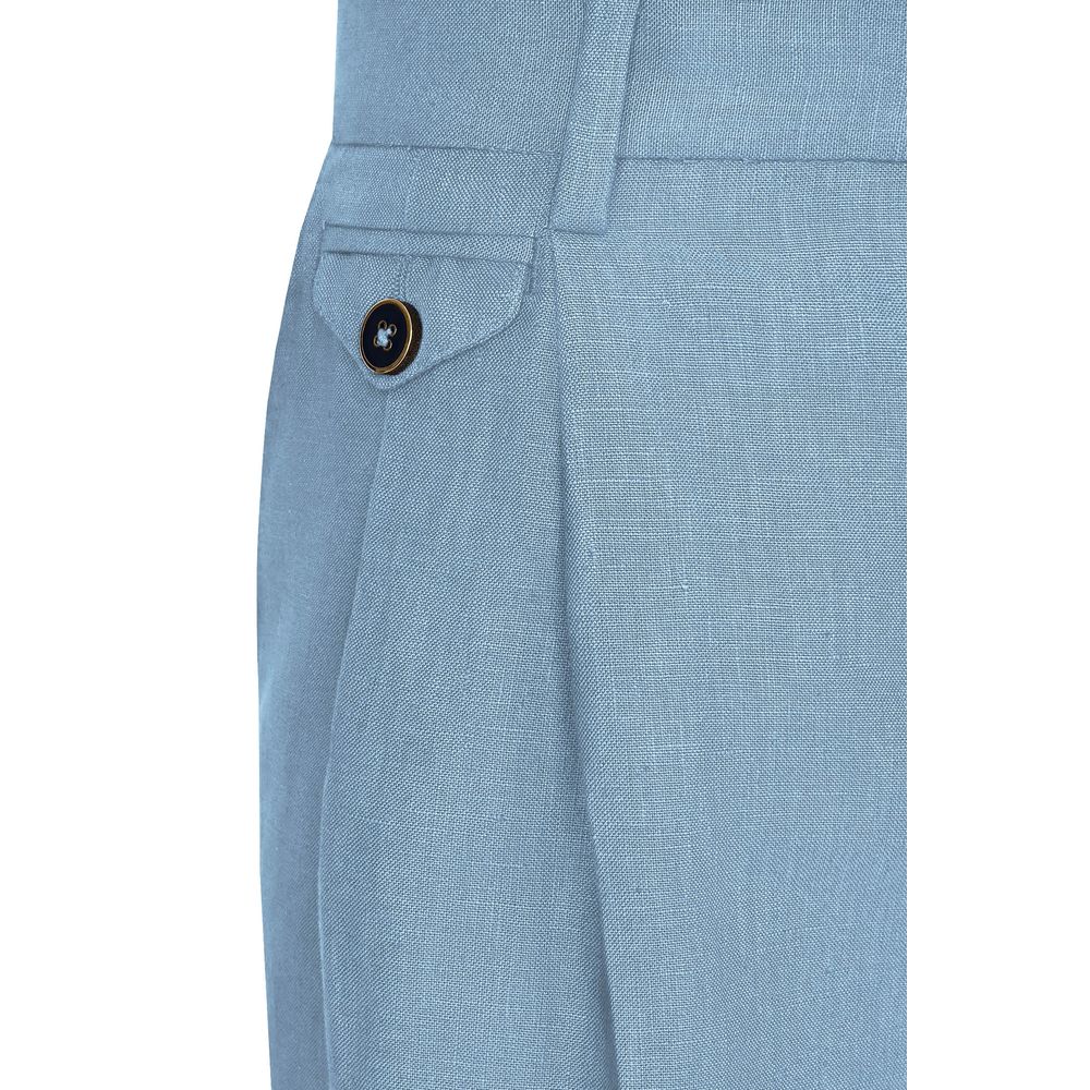 Dolce & Gabbana Light Blue Linen Men Short