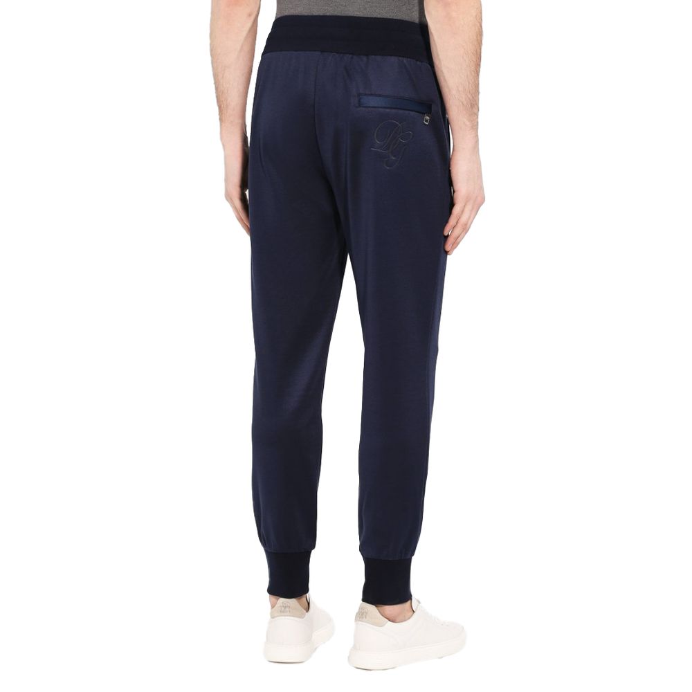 Blugi și pantaloni din mătase albastră Dolce &amp; Gabbana